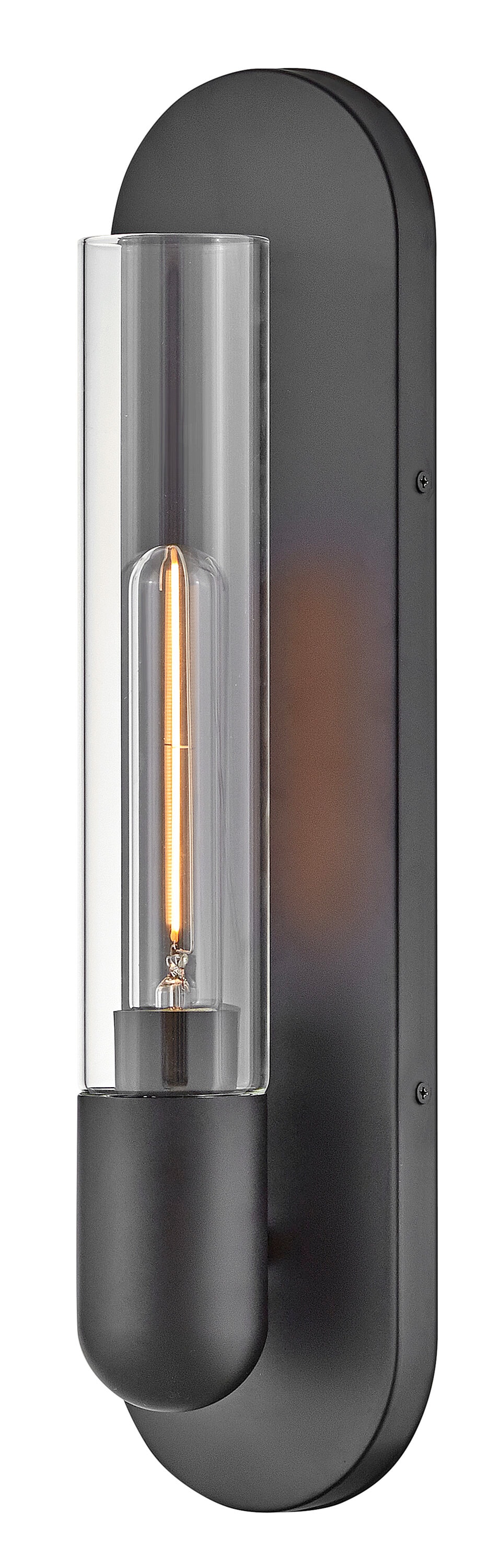 Black Dimmable Cylinder LED Wall Sconce with Clear Glass