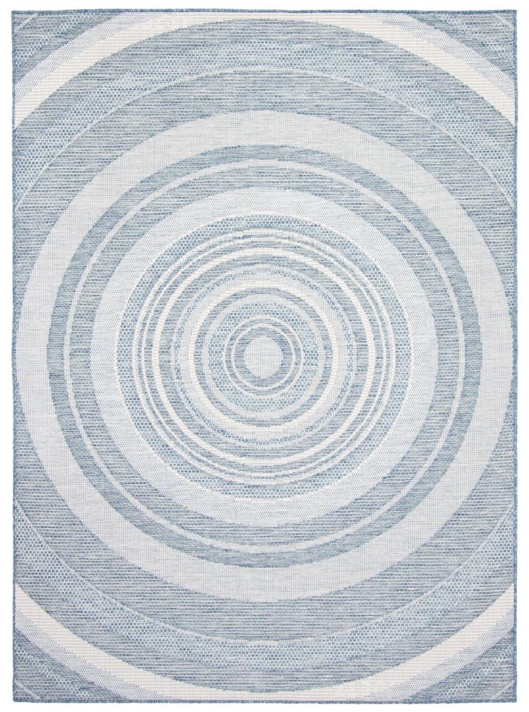 ECARPETGALLERY 351523 Veranda Modern 7 x 9 (ft) Loomed Polypropylene Blue Rectangular Indoor/Outdoor Abstract Area rug