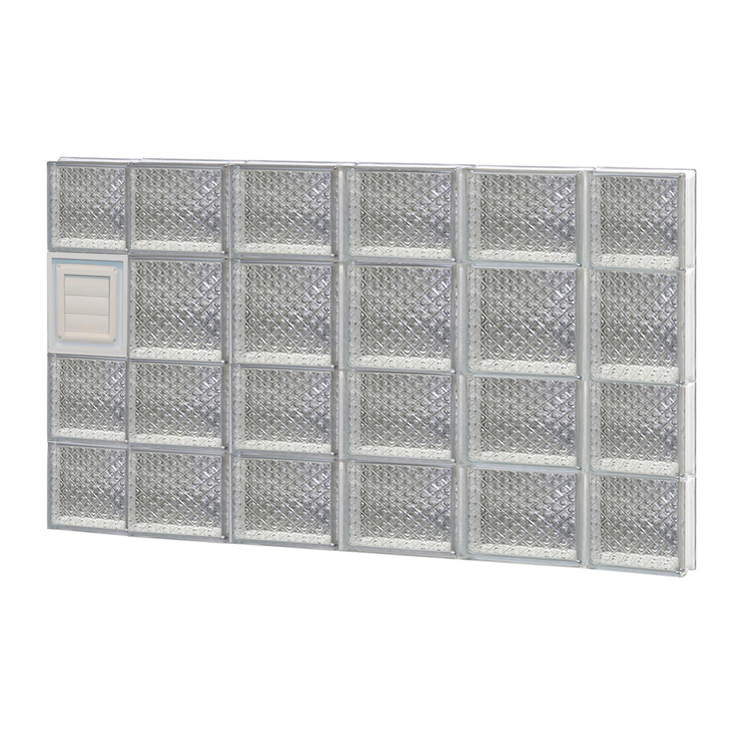 REDI2SET D4426DP Diamond Glass 42-1/2-in x 25-in Frameless Replacement Dryer vent Glass Block Window
