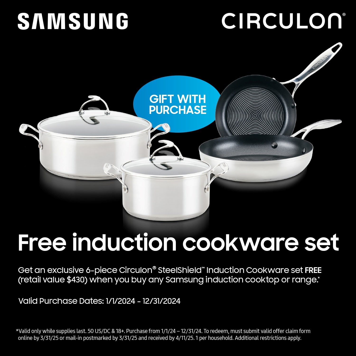 Samsung 30-in 4 Elements Black Induction Cooktop at