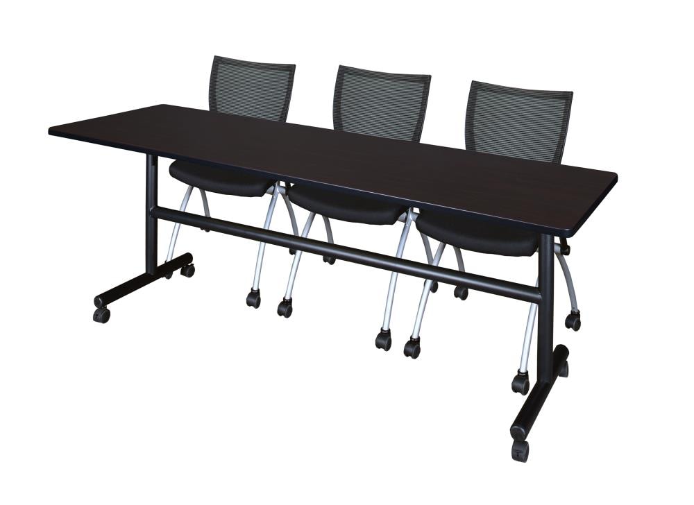Regency MKFT8424MW09BK Training Brown 4-Person Training Table (84-in W x 29-in H)