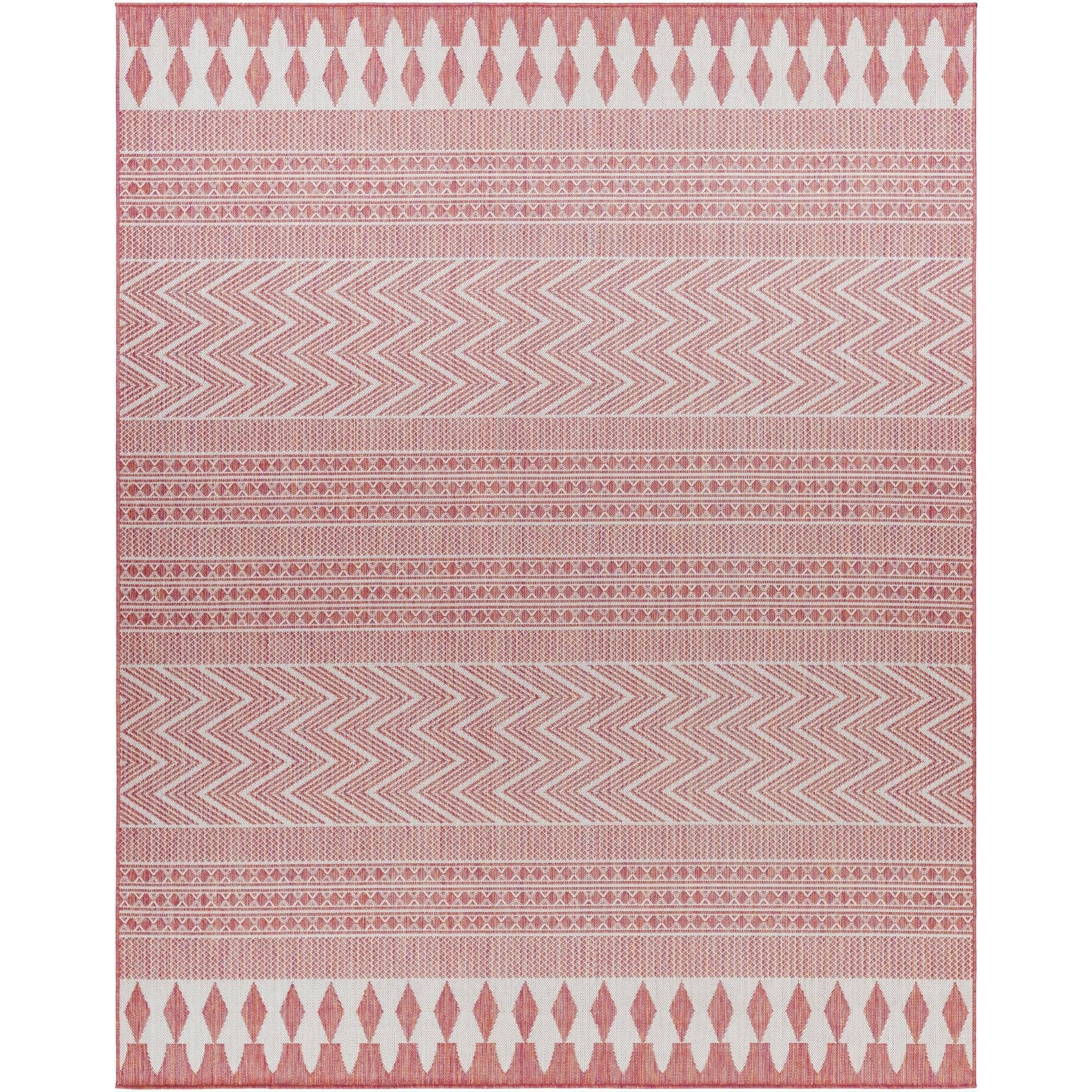 Livabliss LBH2323-71010 Long Beach 8 x 10 (ft) Polypropylene Red Orange Rectangular Indoor/Outdoor Tribal Moroccan Area rug