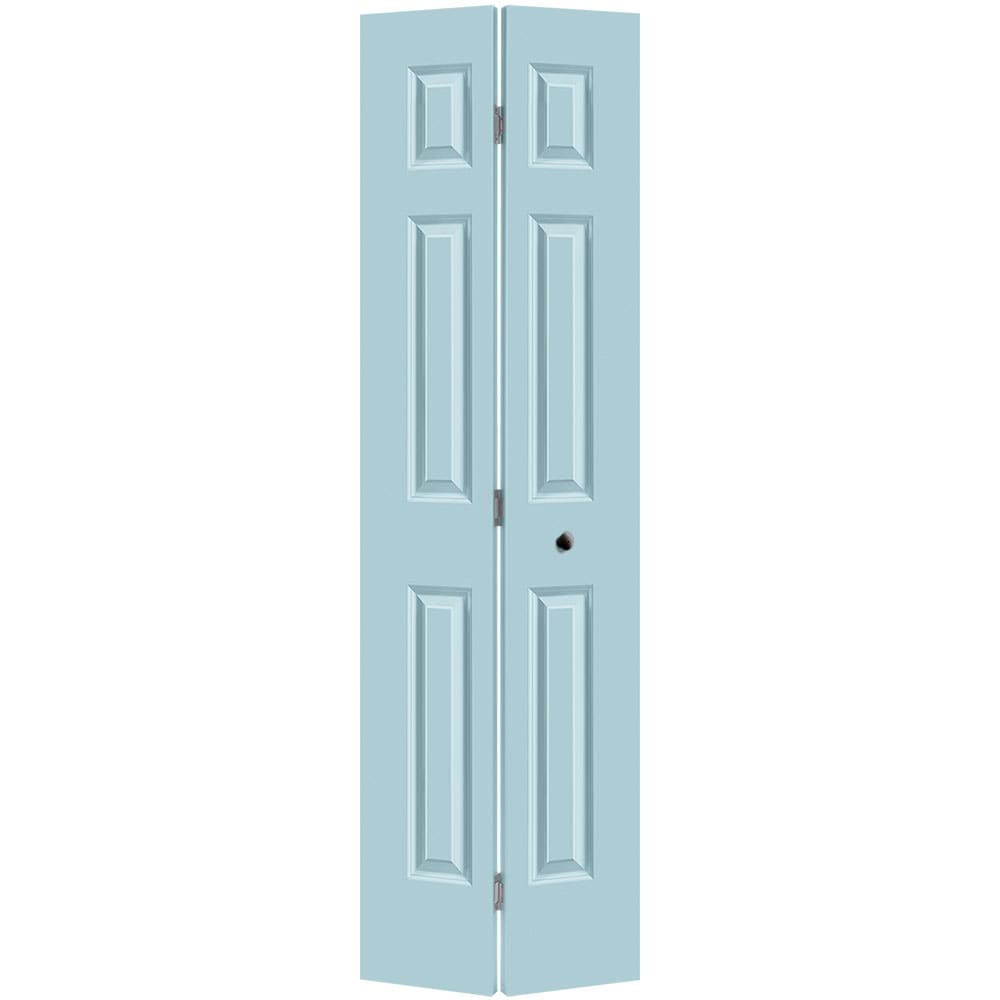 Masonite 1317103 Traditional 24-in x 80-in Sea Mist 6-panel Smooth Hollow core Prefinished Molded composite Closet Bifold Door