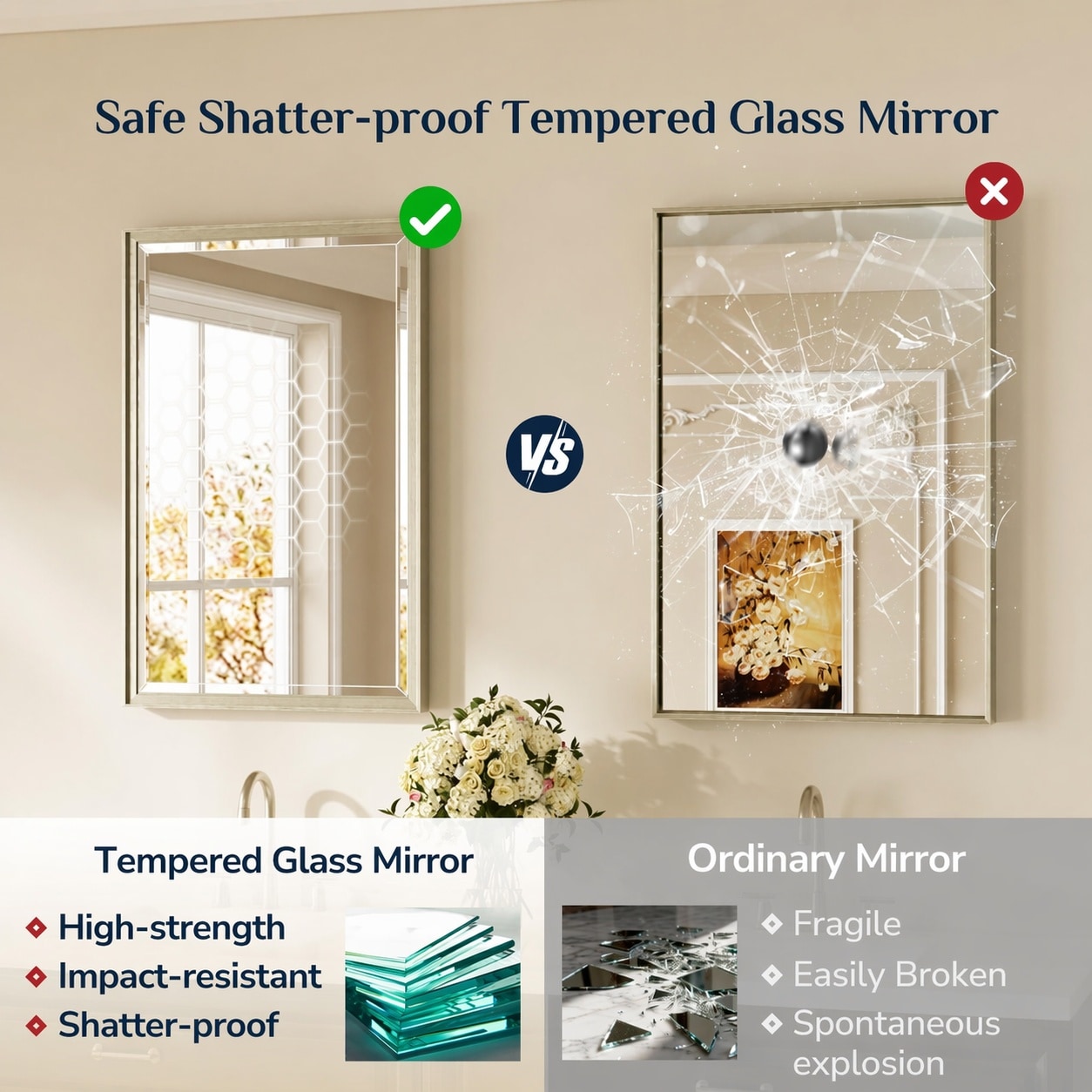 Aoibox LAB13YZ9 Framed-Bath-Mirrors - View #6