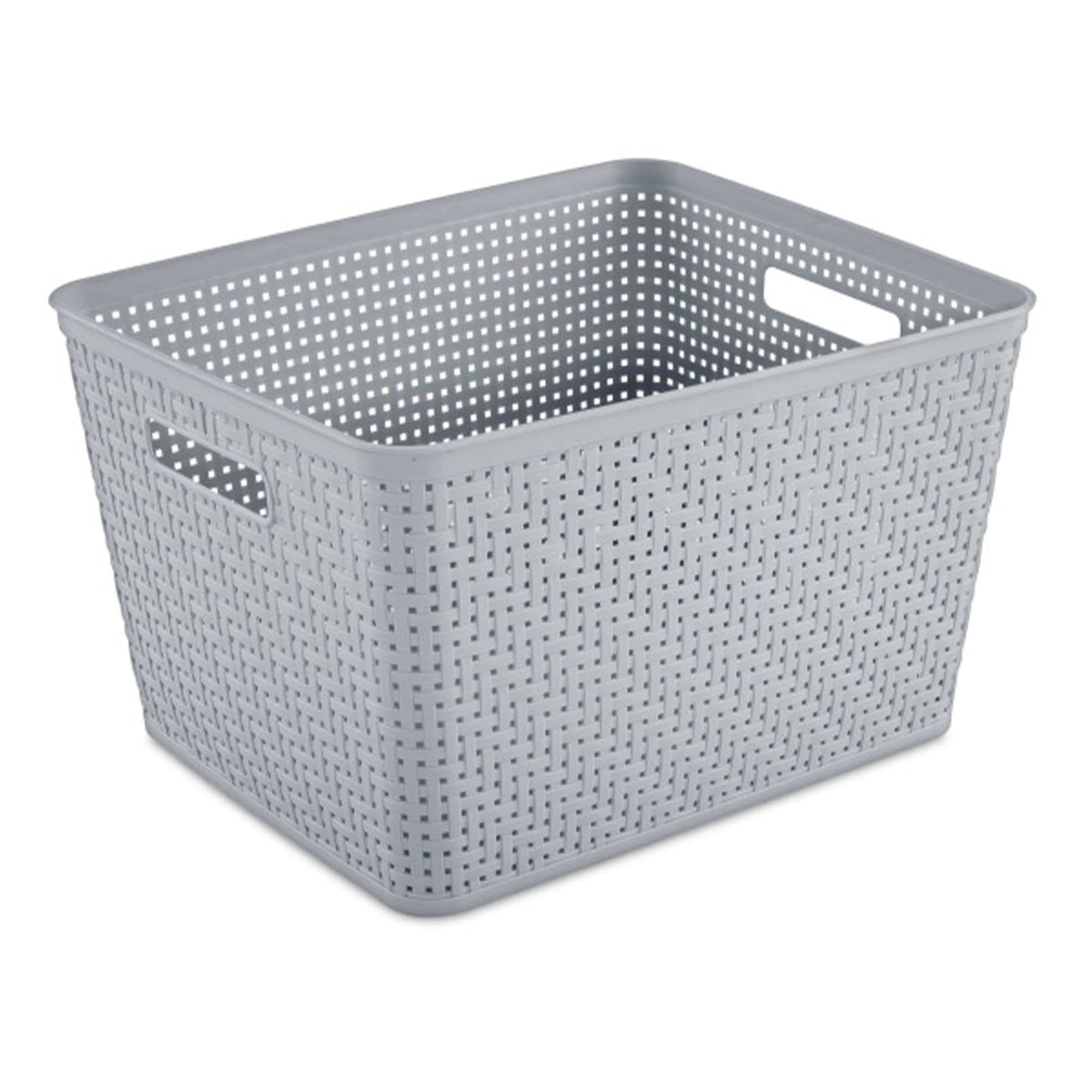 Sterilite 14 InchesLx8 InchesH Woven Rectangular Tall Basket for Home Organization (6 Pack) #320536
