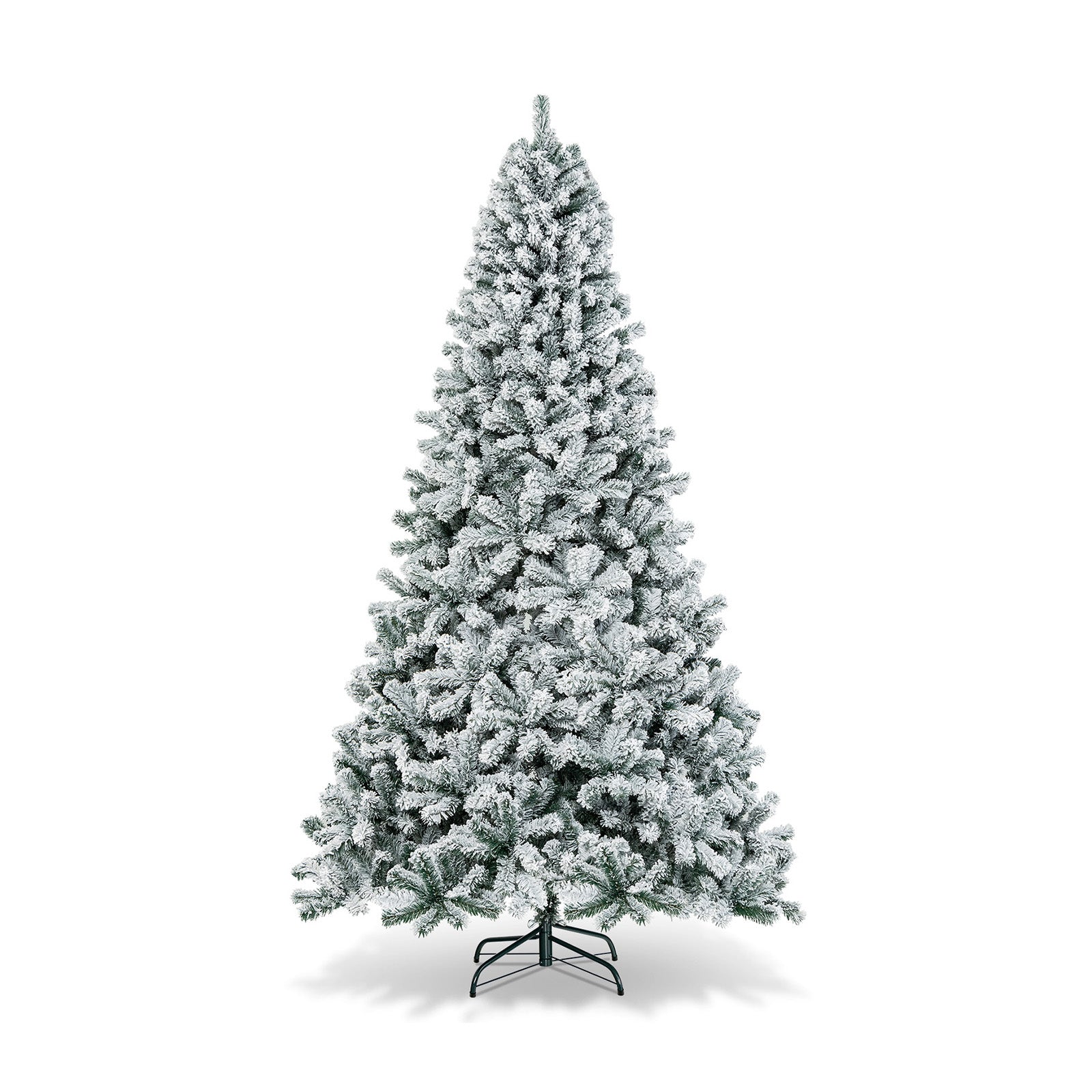 Boyel Living BL-CM22069 9 ft Easy Setup Snow Flocked Christmas Tree with Sturdy Metal Stand