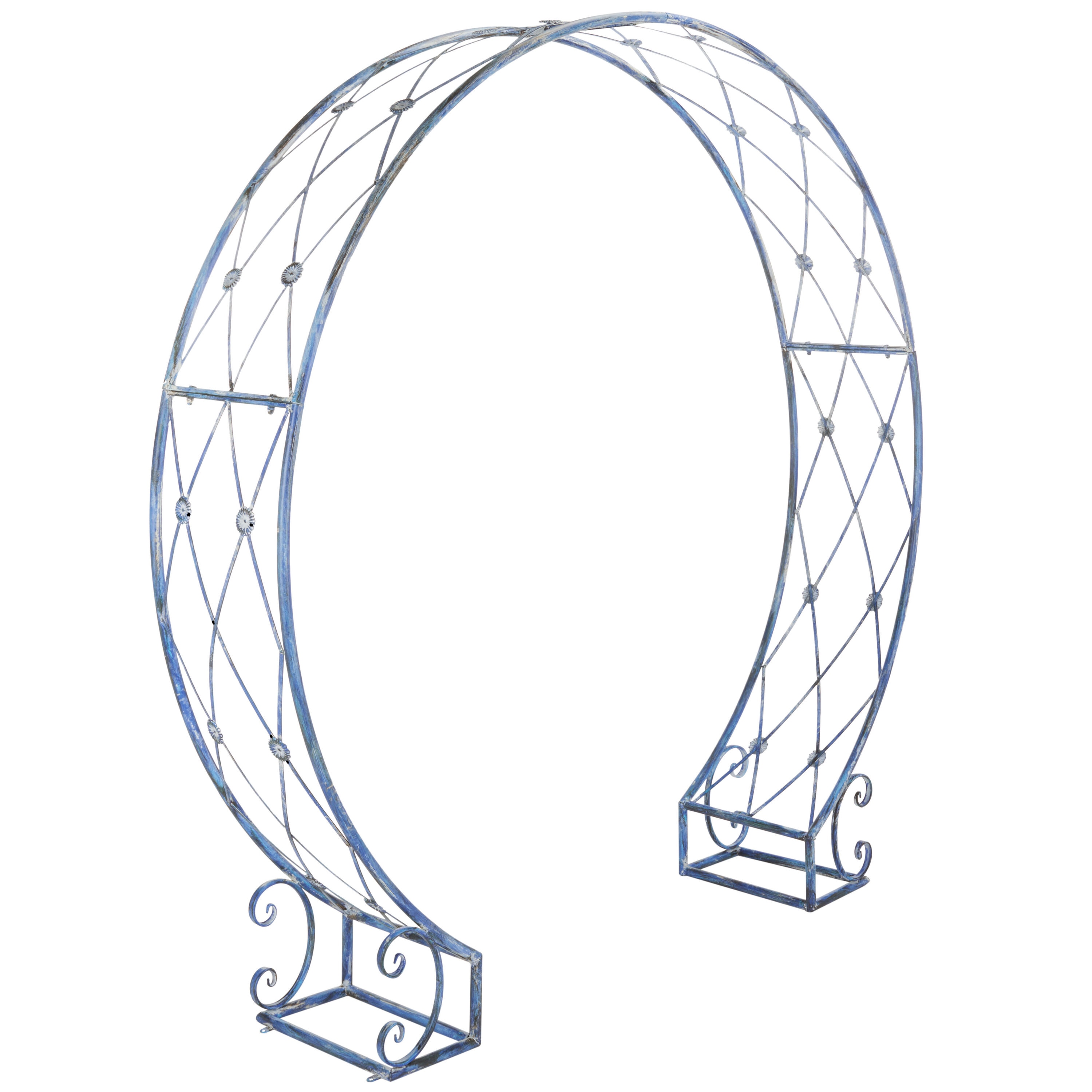 Safavieh PAT5036C Mizell 6.66-ft W x 6.95-ft H Arched Mossy Blue Wrought iron Garden Arbor