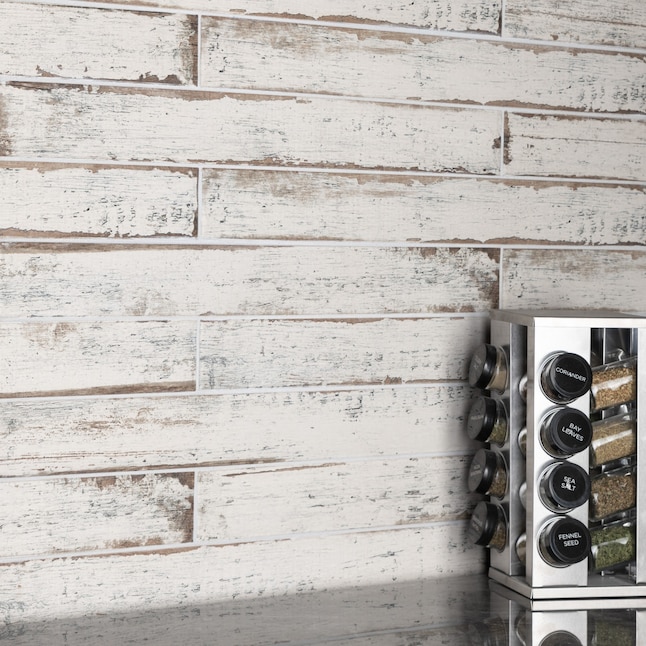 Affinity Tile Retro Blanc 3-in x 24-in Matte Porcelain Wood Look Floor ...