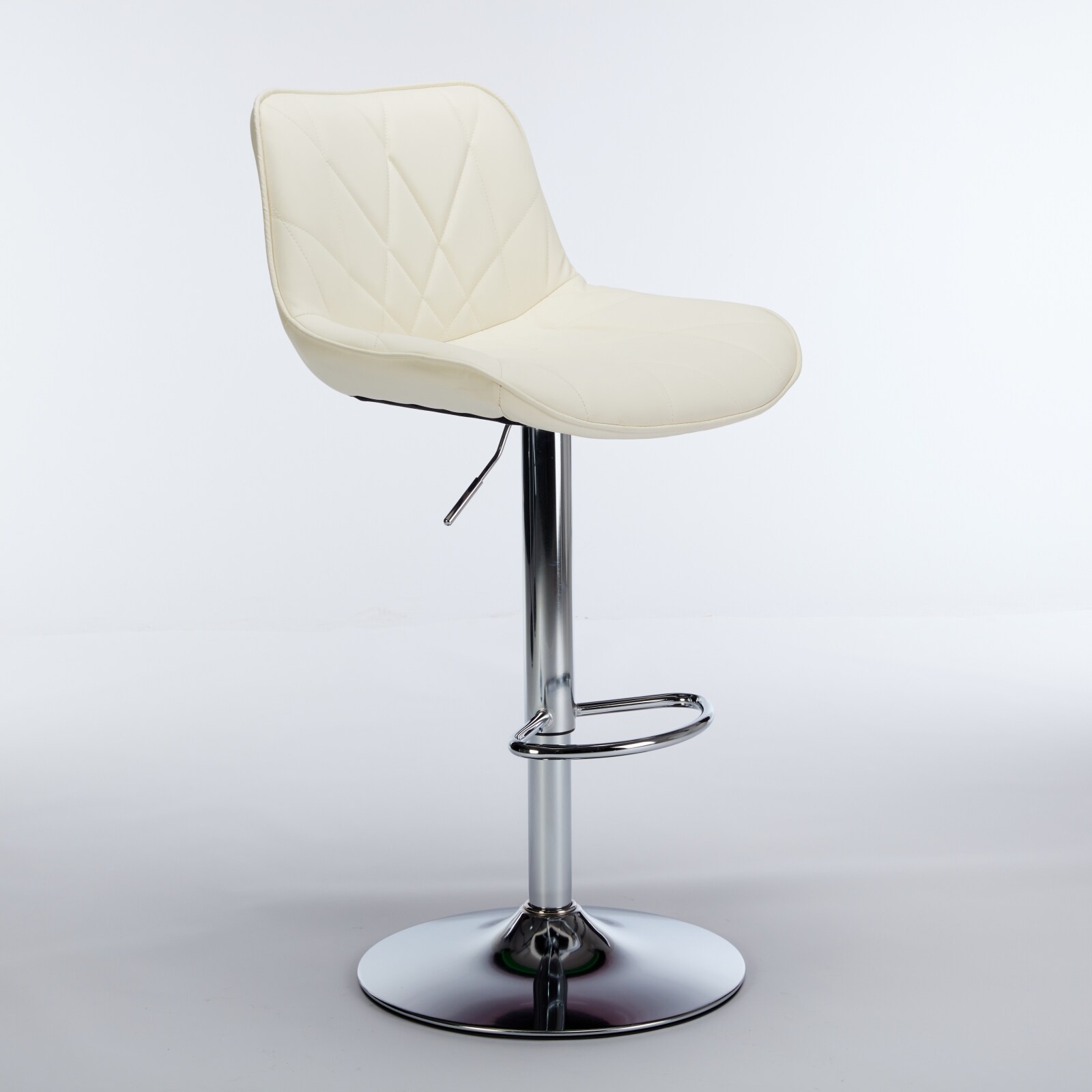 Siavonce XH68317 Sliver 24-in H Counter height (24-in to 27-in) Contoured Seat Upholstered Swivel Stackable Metal Back Bar Stool Back