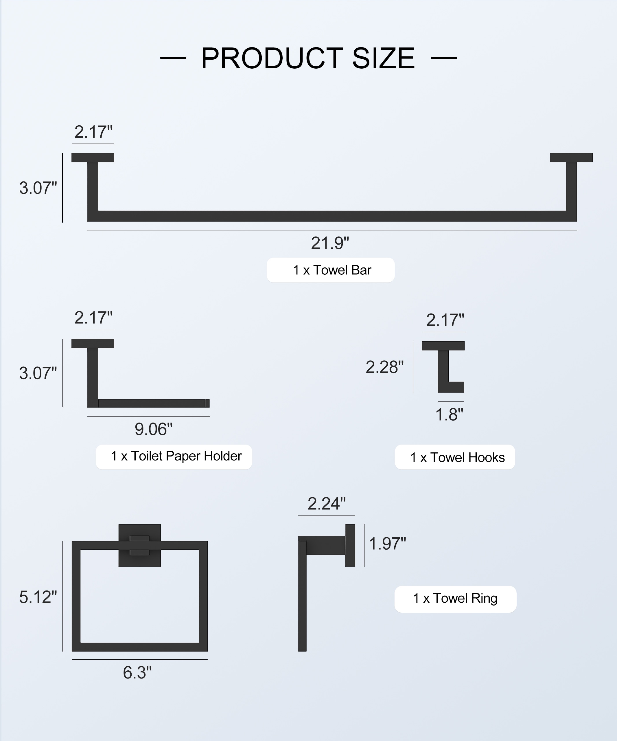 BWE A-91002-BLACK Decorative-Bath-Hardware-Kits - View #7