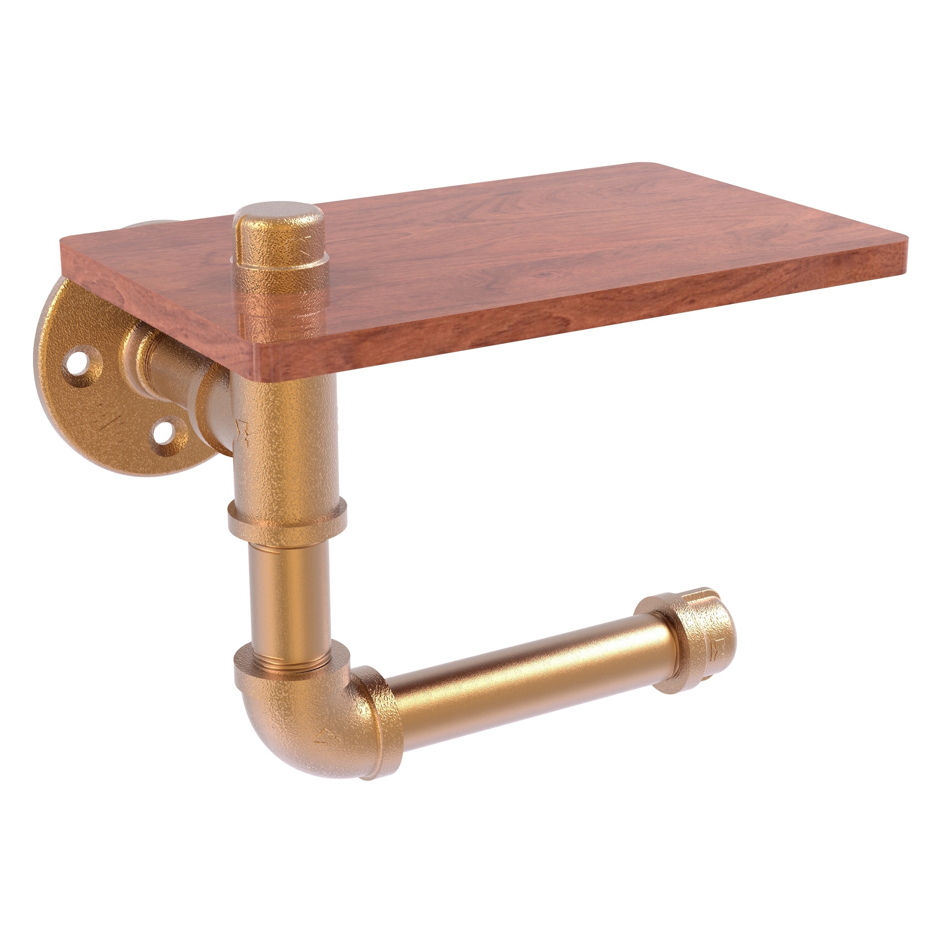 Allied Brass P-140-ETPWS-BBR Pipeline Brushed Bronze Wall mount Double post Toilet Paper Holder 1 -Rolls with Storage