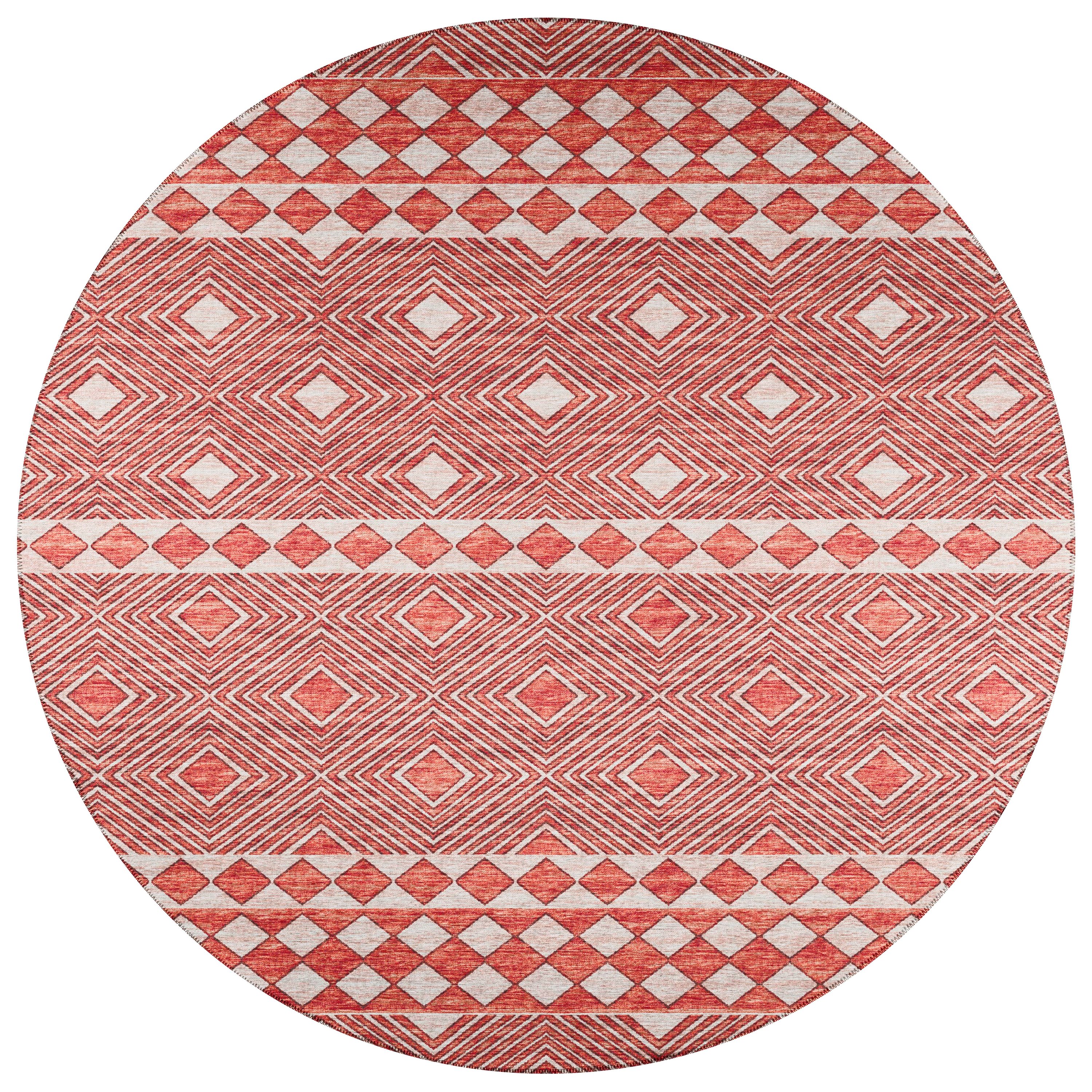 Addison Rugs AYU31CA8RO Yuma 8 x 8 (ft) Chenille Canyon Round Indoor/Outdoor Geometric Southwestern Area rug