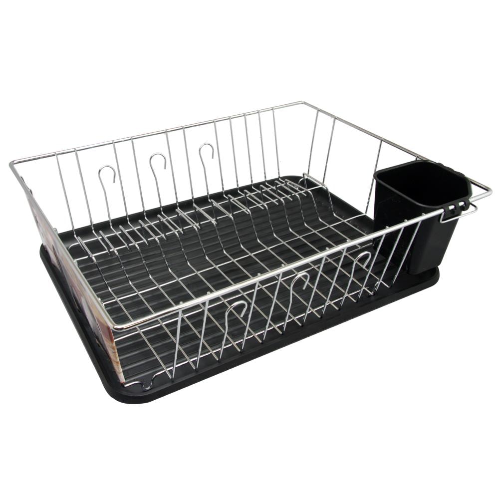 1pc ABS Dish Rack, Simple Black Stretchable Dish Drying Rack With