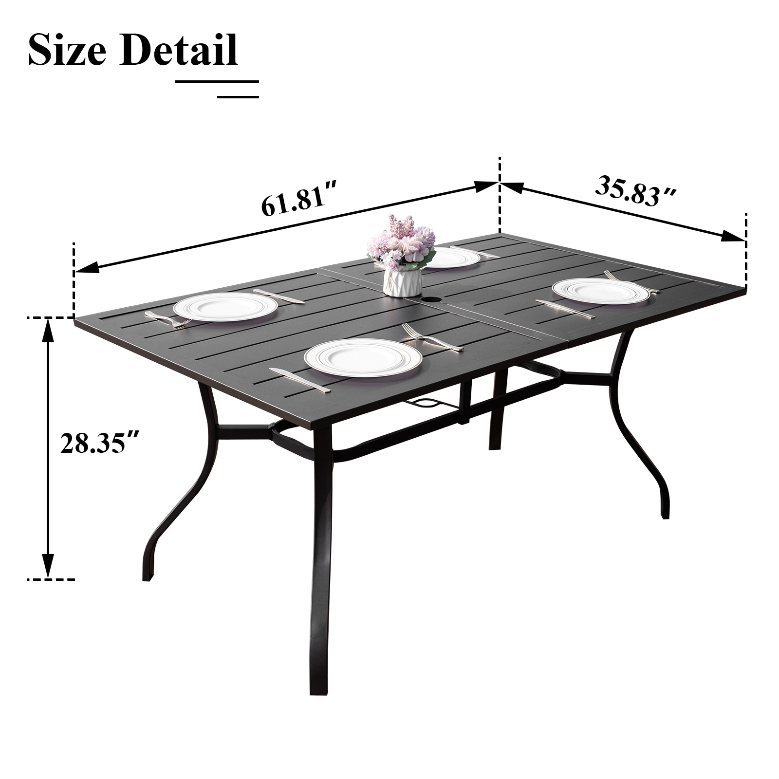 GARSING G-DINTABLE-62IN Patio-Tables - View #8