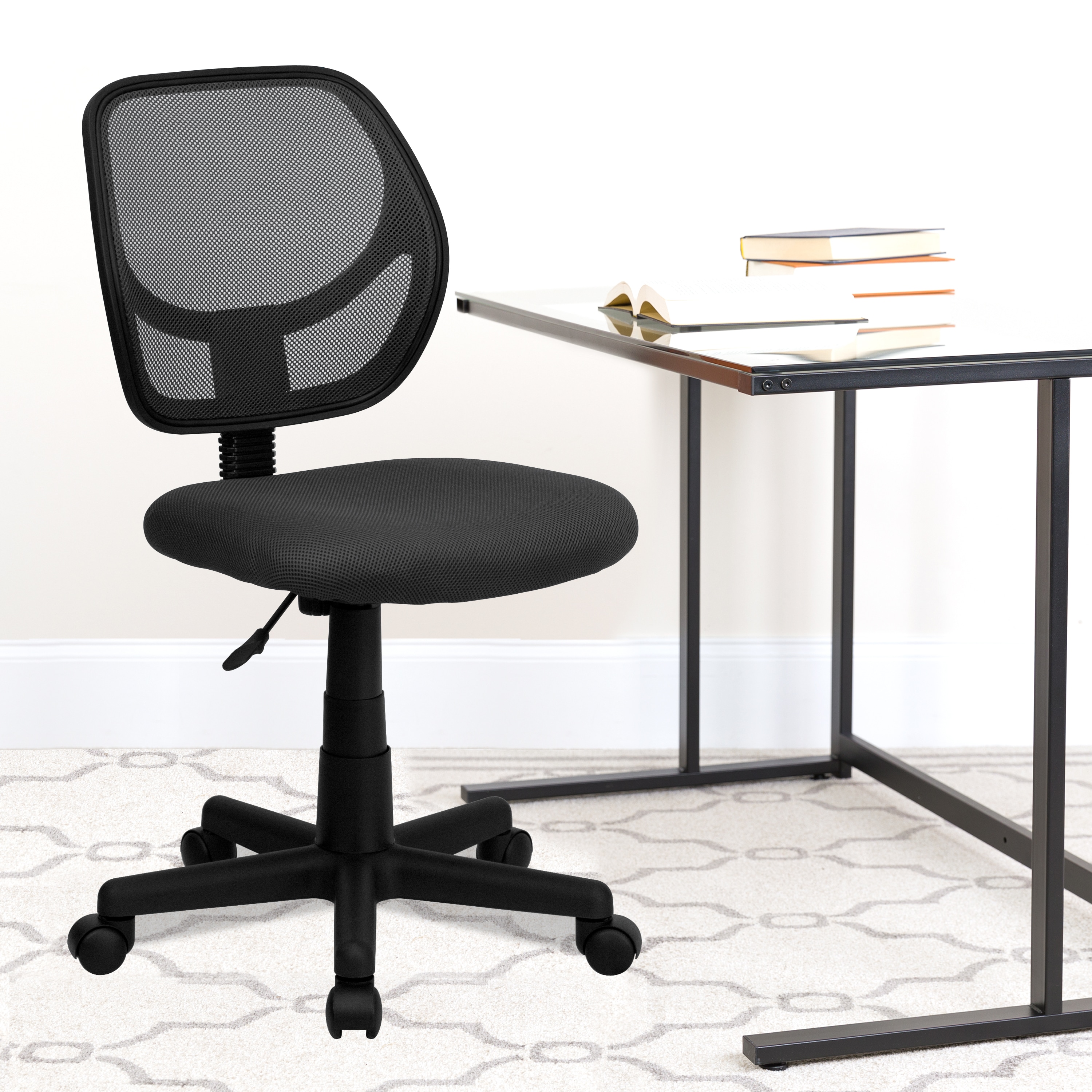 ErgoComfort 360 Swivel Mesh Task Chair with Lumbar Support, Gray and Black