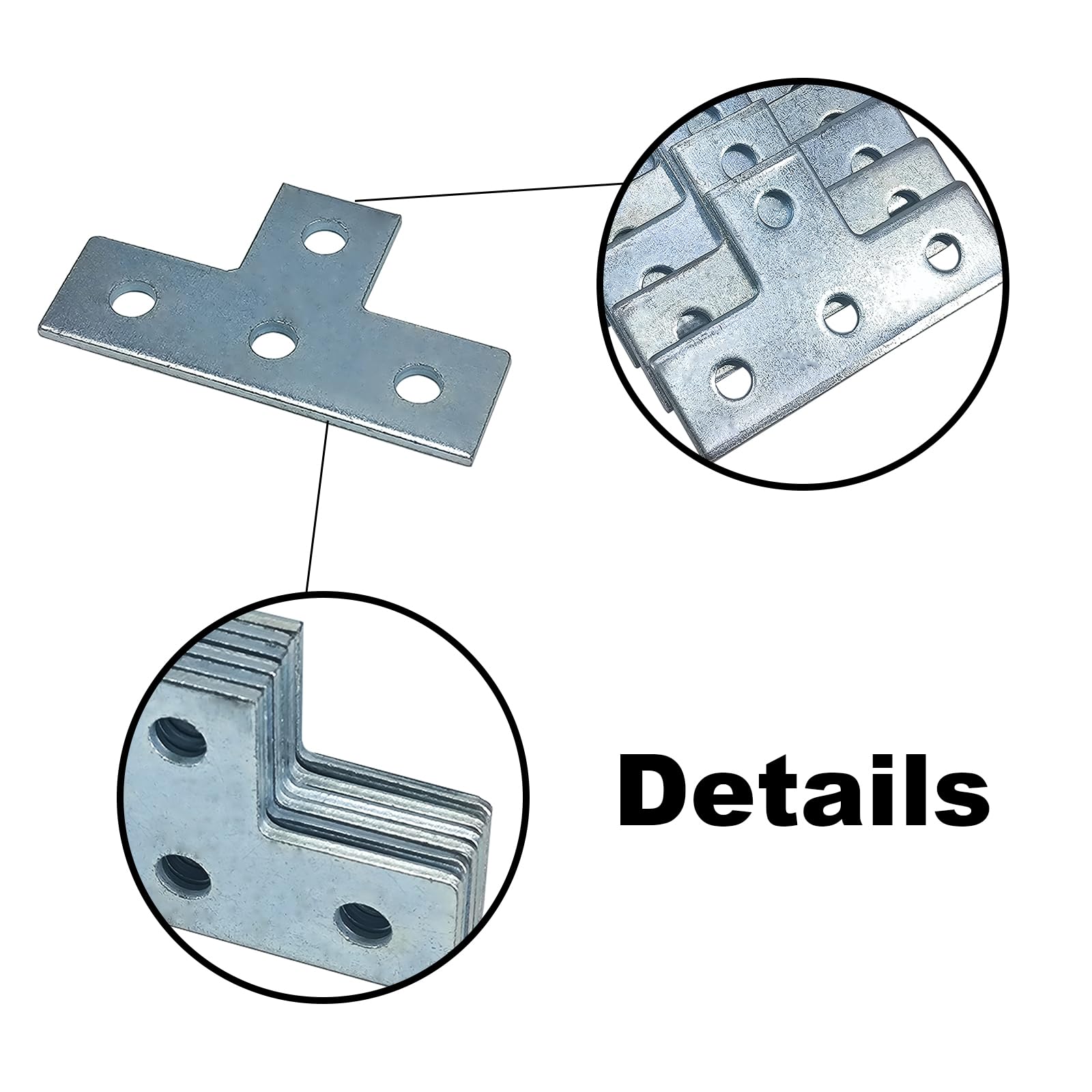 Aoibox T Shaped 4 Hole Flat Plate Strut Channel Connector Bracket for 1 ...