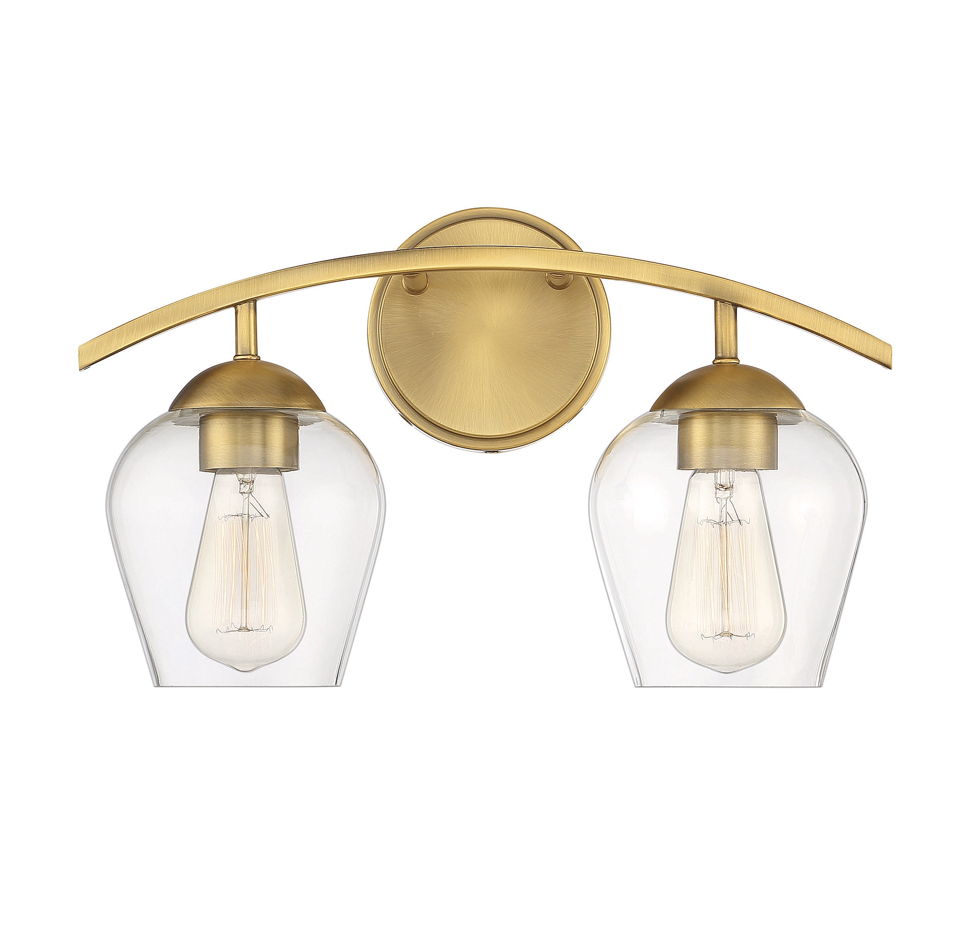 Meridian Lite Trends M80031NB Meridian 16-in 2 -Light Brushed Brass Farmhouse Vanity light