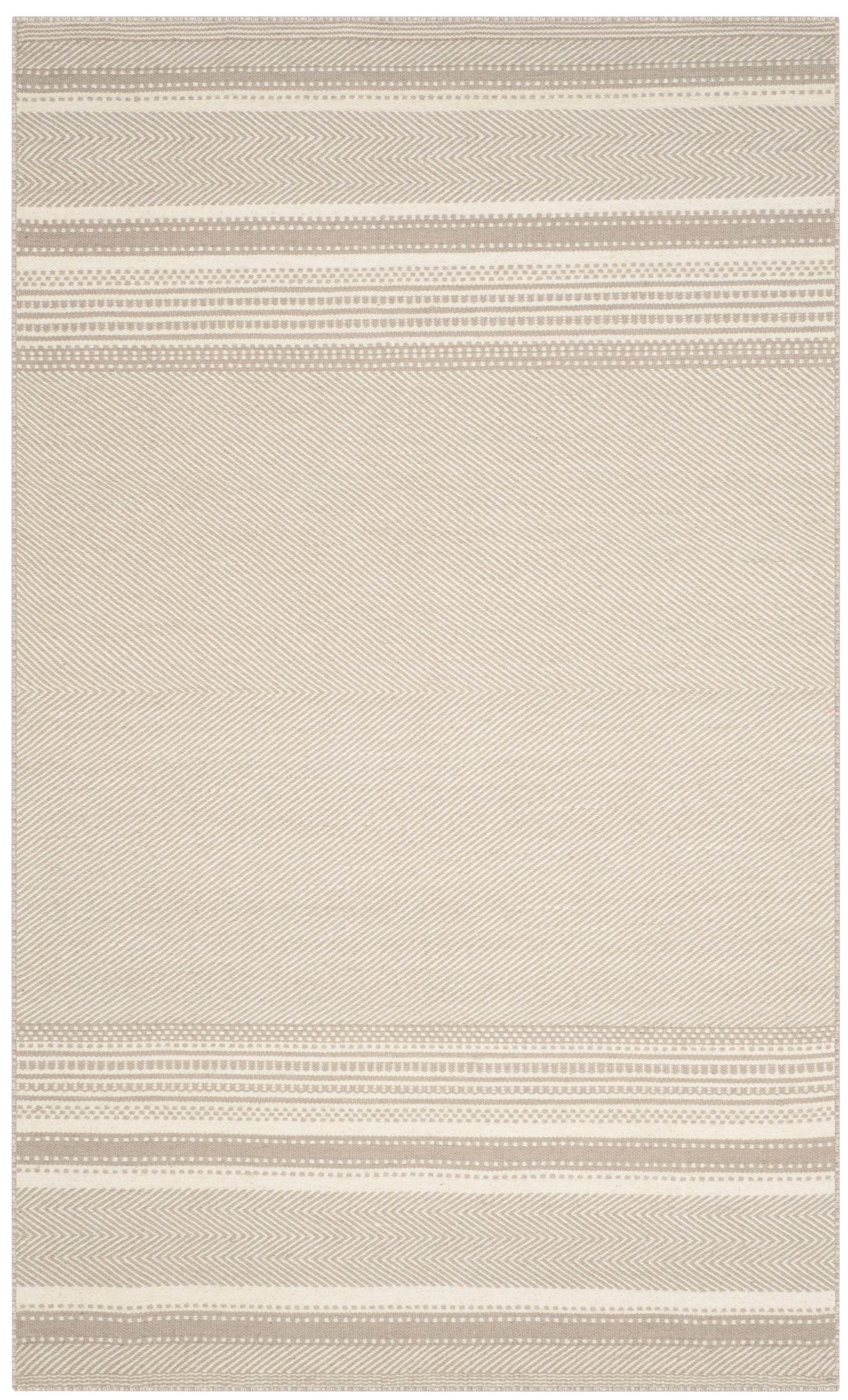 Safavieh KLM419B-5 Kilim Diya 5 x 8 (ft) Wool Gray/Ivory Rectangular Indoor Stripe Oriental Area rug