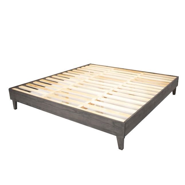 Eluxury Grey California King Bed Frame, Wood Platform Bed Frame California King