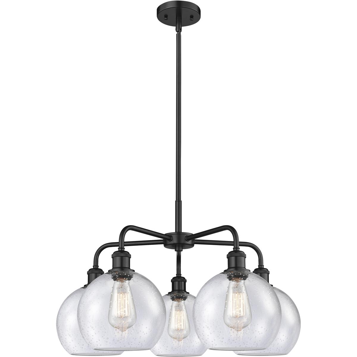 Innovations Lighting -  516-5CR-BK-G124-8 Athens Chandelier Matte Black