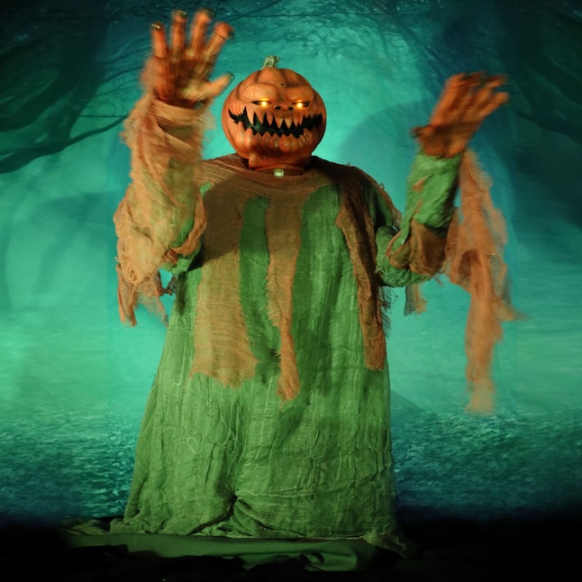 Haunted Hill Farm 42-in Talking Lighted Animatronic Scarecrow Free ...