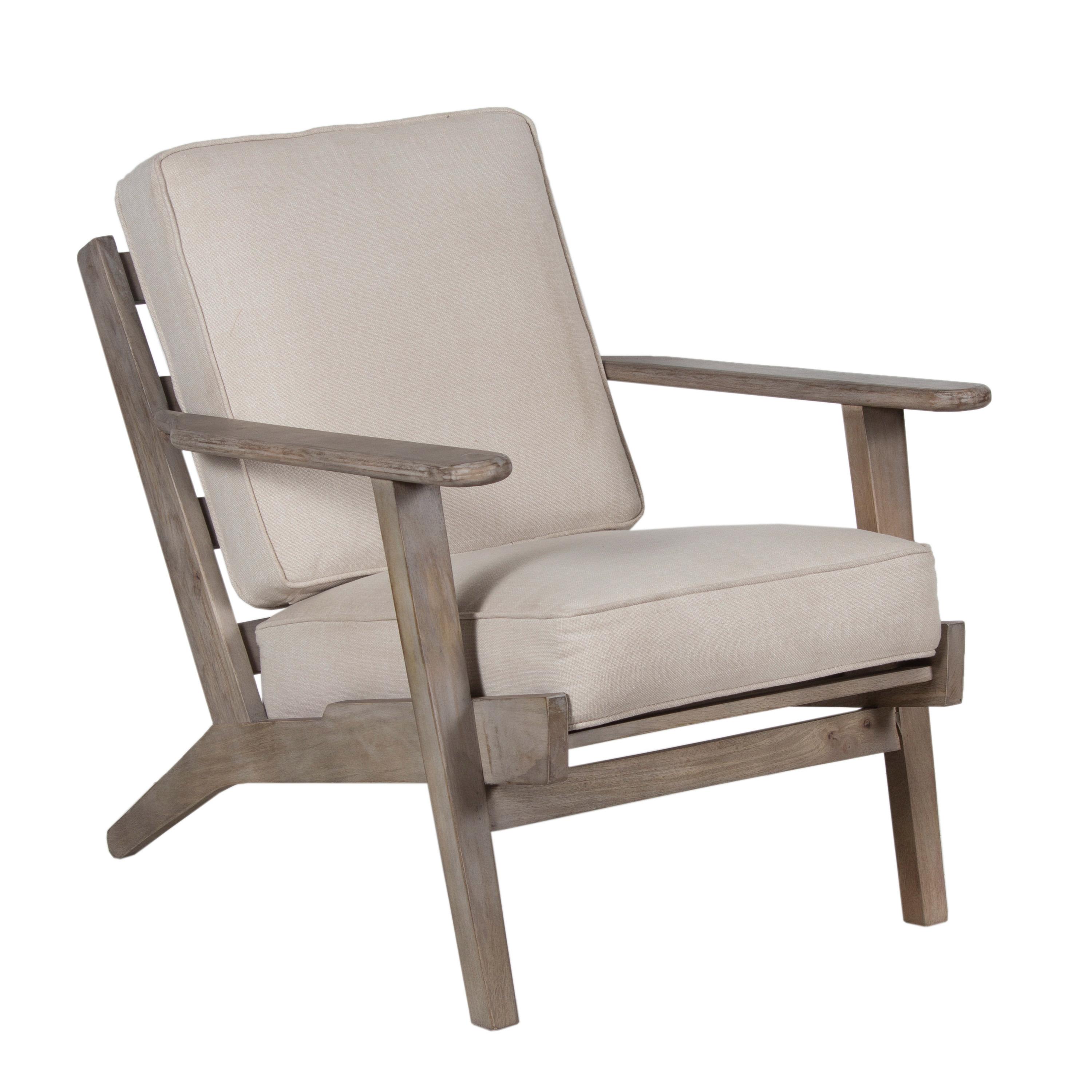 Benzara UPT-315764 25.3-in W Modern Washed Gray, Beige Accent Armchair