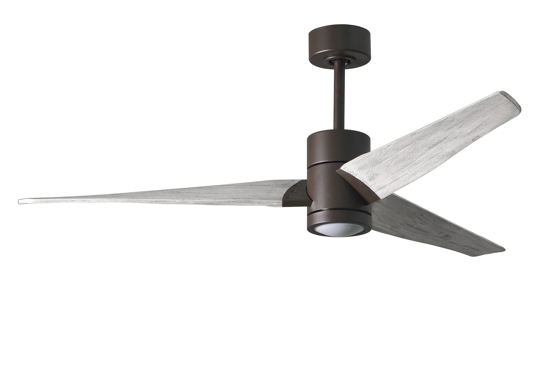 Matthews Fan Company SJ-TB-BW-60 Super Janet 60-in Color-Changing Integrated LED Outdoor Textured Bronze with Barn Wood Blades Ceiling Fan With Light - Remote Included ( 3 -Blade )