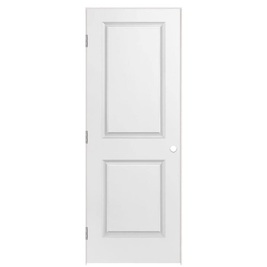 Masonite 744089 32-in x 80-in (primed) Hollow core 2-panel square Right hand Smooth Primed Molded composite Flat Jamb Single Prehung Interior Door