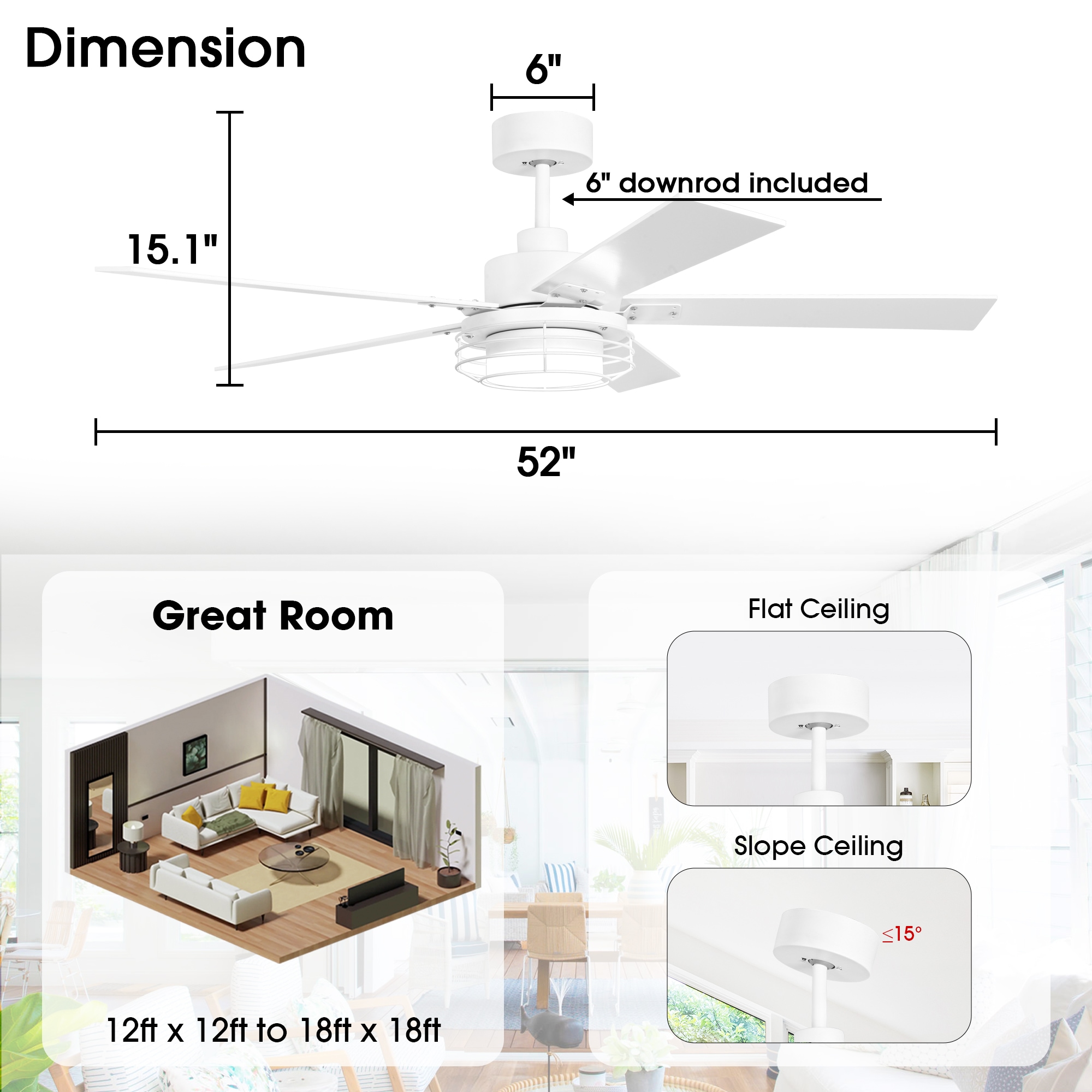 IHOMEadore MDF6002WH Ceiling-Fans - View #6
