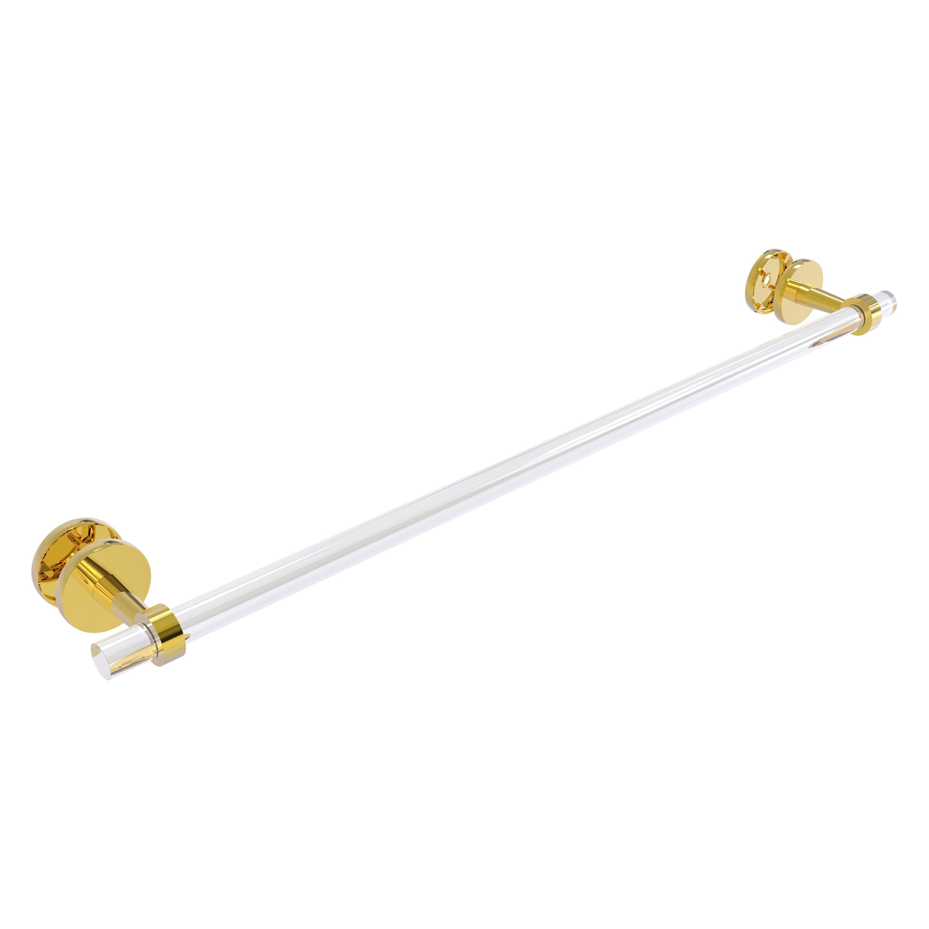 Allied Brass CV-41-SM-30-PB Clearview 30-in Polished Brass Wall mount Single Towel Bar