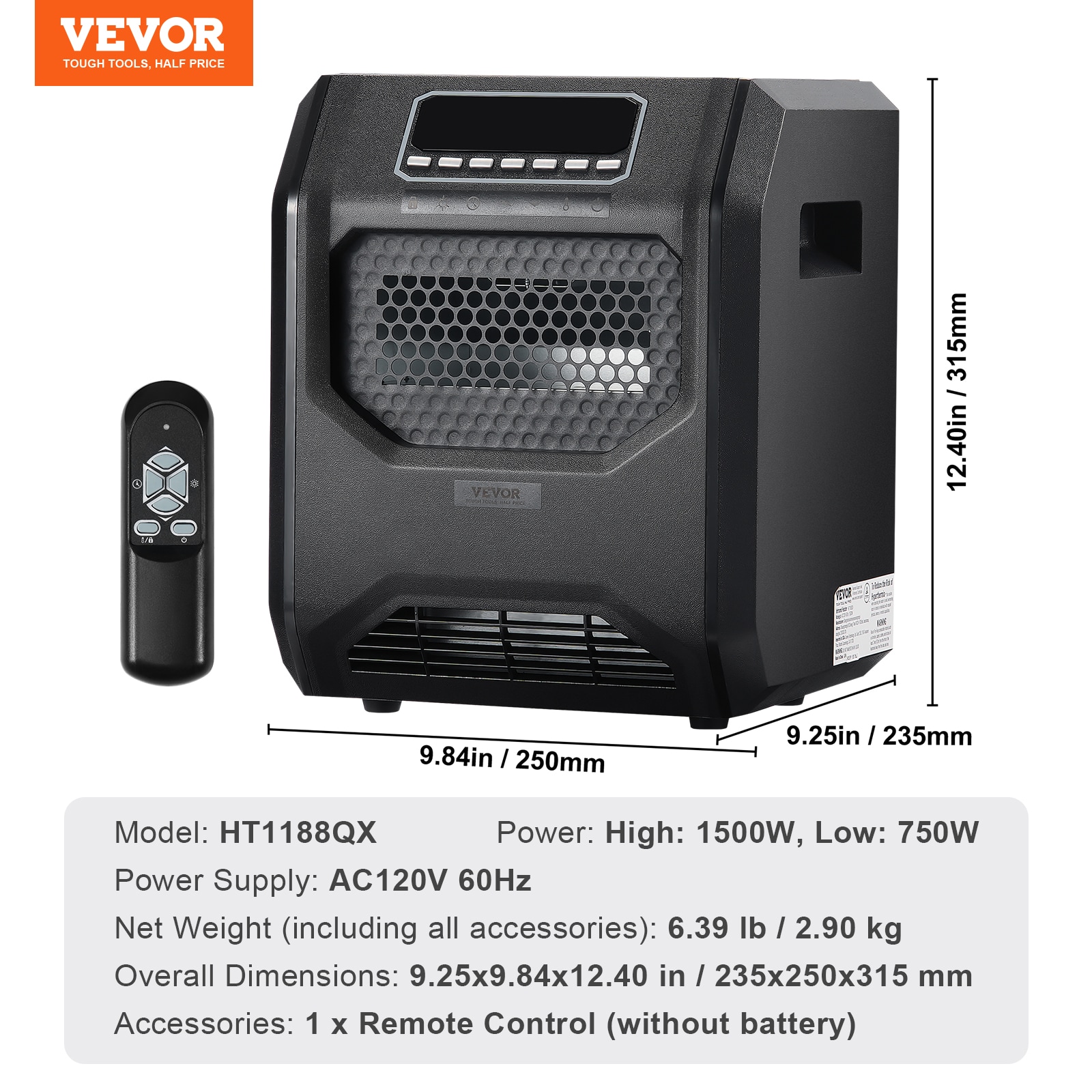 VEVOR HWXJRQXXSX15AZ54IV1 Portable-Electric-Heat - View #11