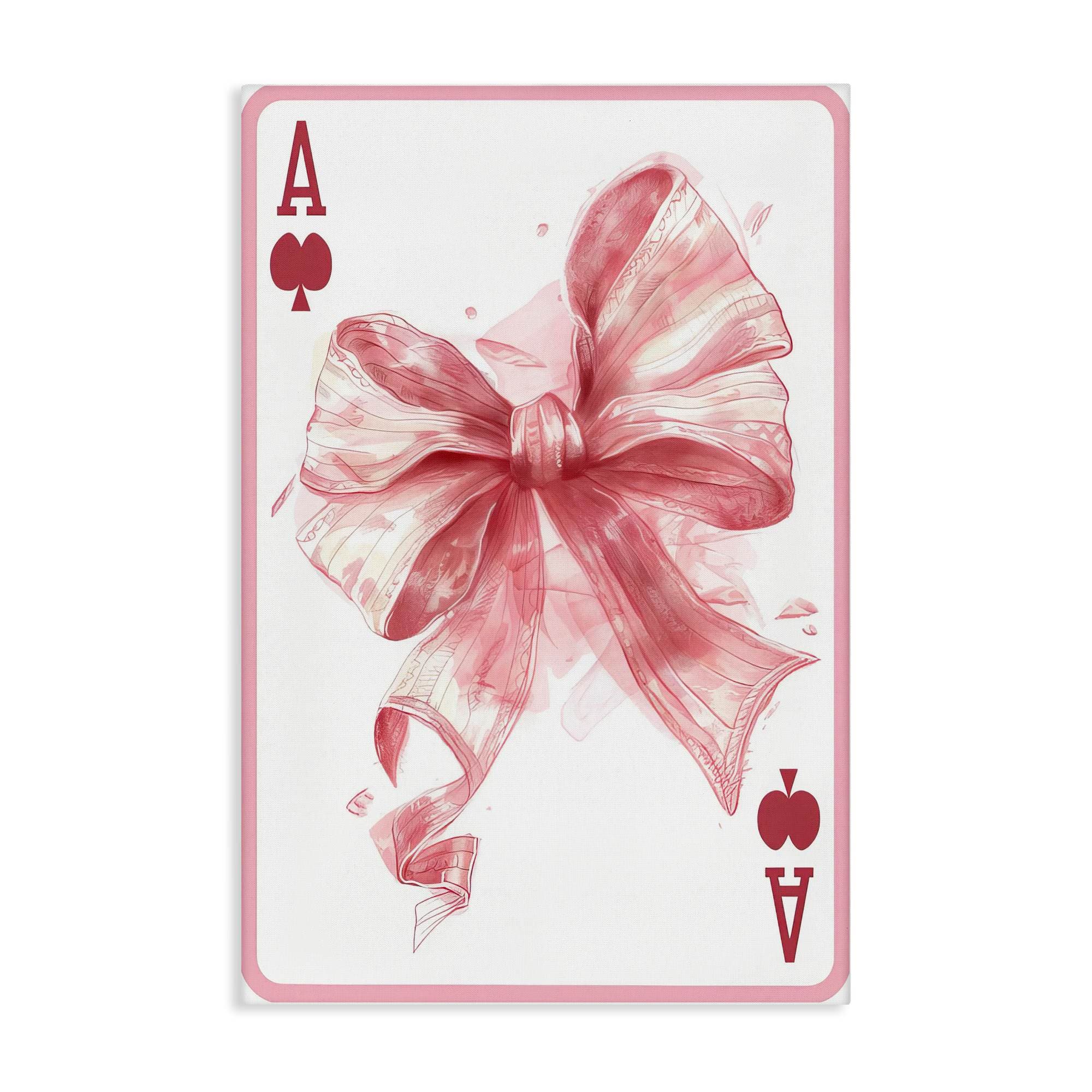 Stupell Industries BT-675-CN-24X36 Pastel Bow Playing Card Canvas design by LSR Design Studio