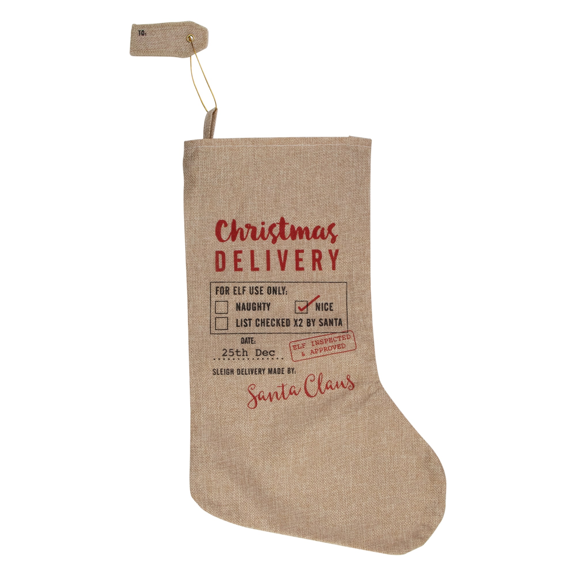 Glitzhome 24-in White Knit Christmas Stocking