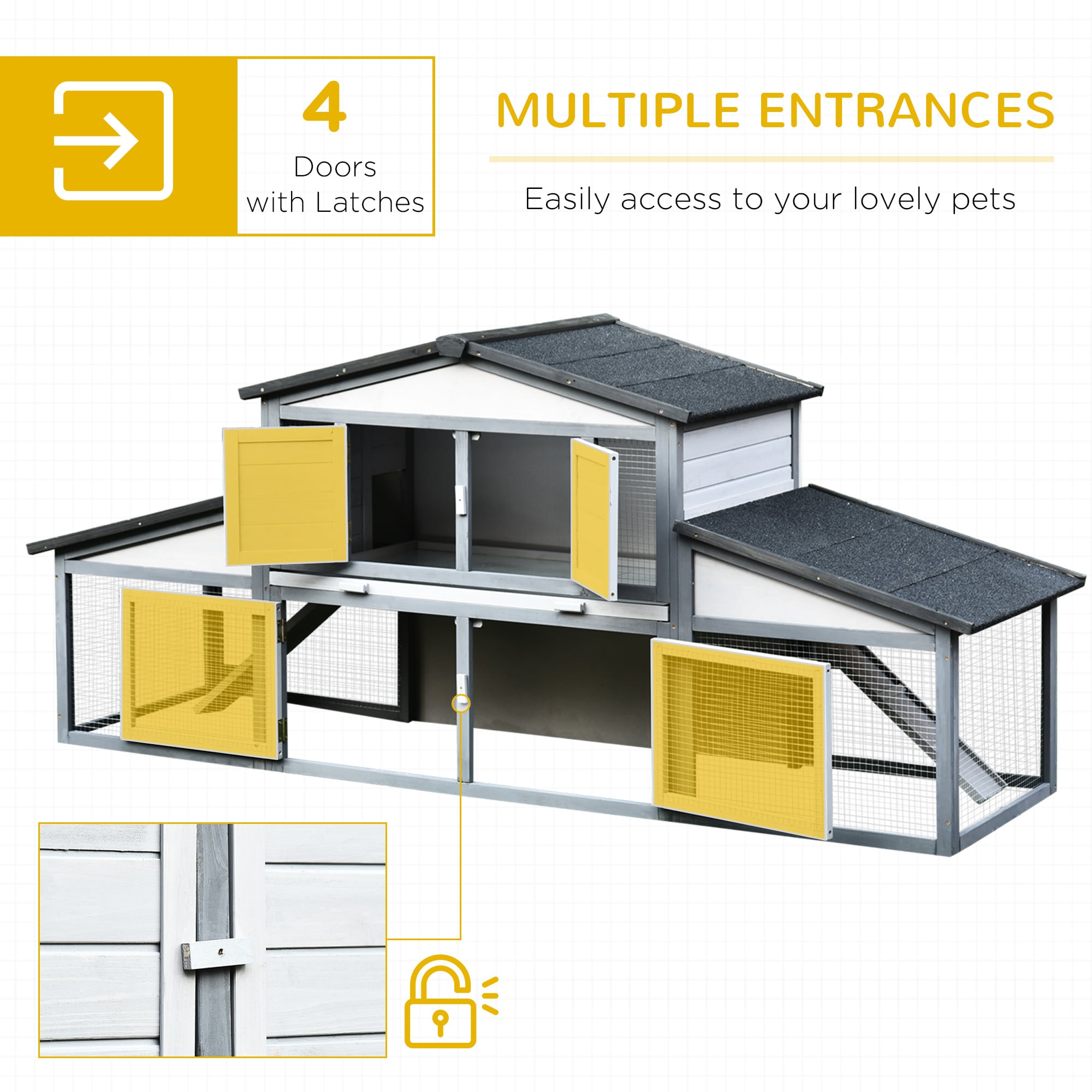 PawHut X-D51-093 Chicken-Coops-Rabbit-Hutches - View #9