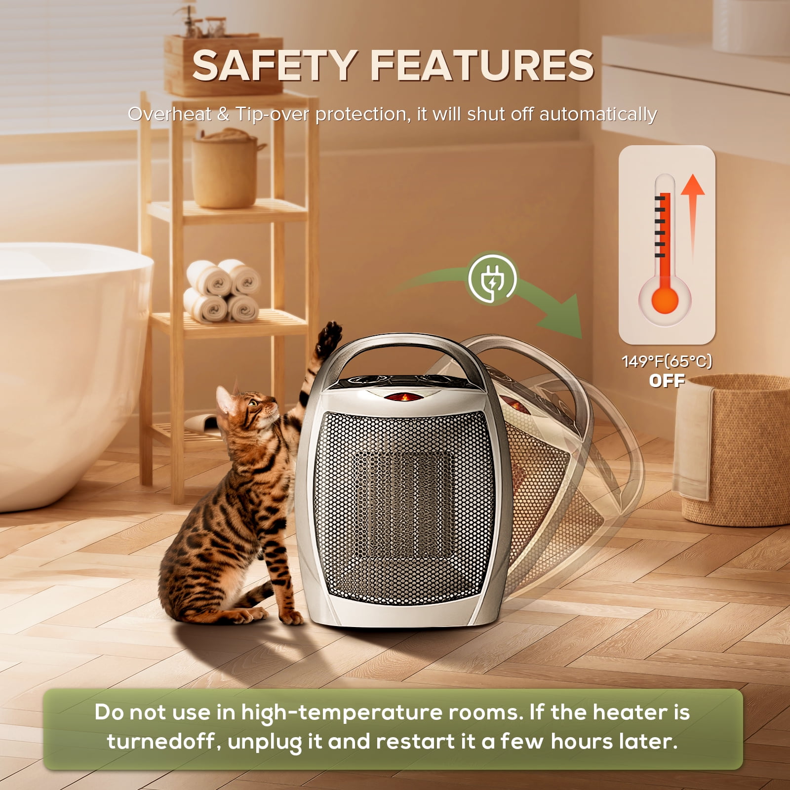 COWSAR LSCE56SPH902SIL Portable-Electric-Heat - View #2