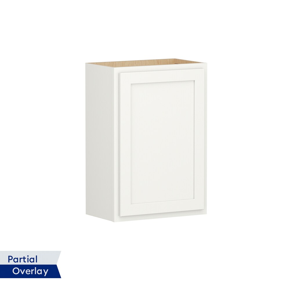 Shenandoah PRO Express SPE 92MPS-1210 Breckenridge 21-in W x 30-in H x 12-in D Linen Partial Overlay Wall Fully assembled Plywood Cabinet (Recessed Panel Shaker)