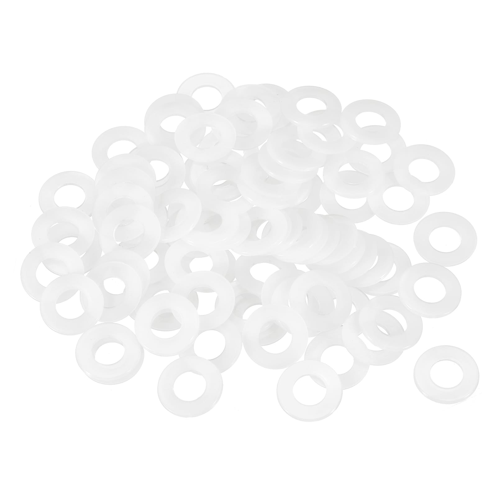 Unique Bargains 85pcs M8 Nylon Flat Washers Plain Washer 8mm ID 16mm OD 1.5mm Thick Plastic Washers for Screws Bolts Garden Faucet Plumbing Washers Repair White