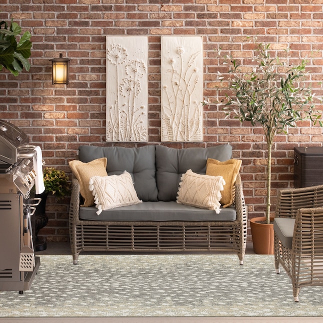 Allen Roth With Animal Print 10 X 13 Ft Gray Outdoor Lodge Area Rug At Lowes Com