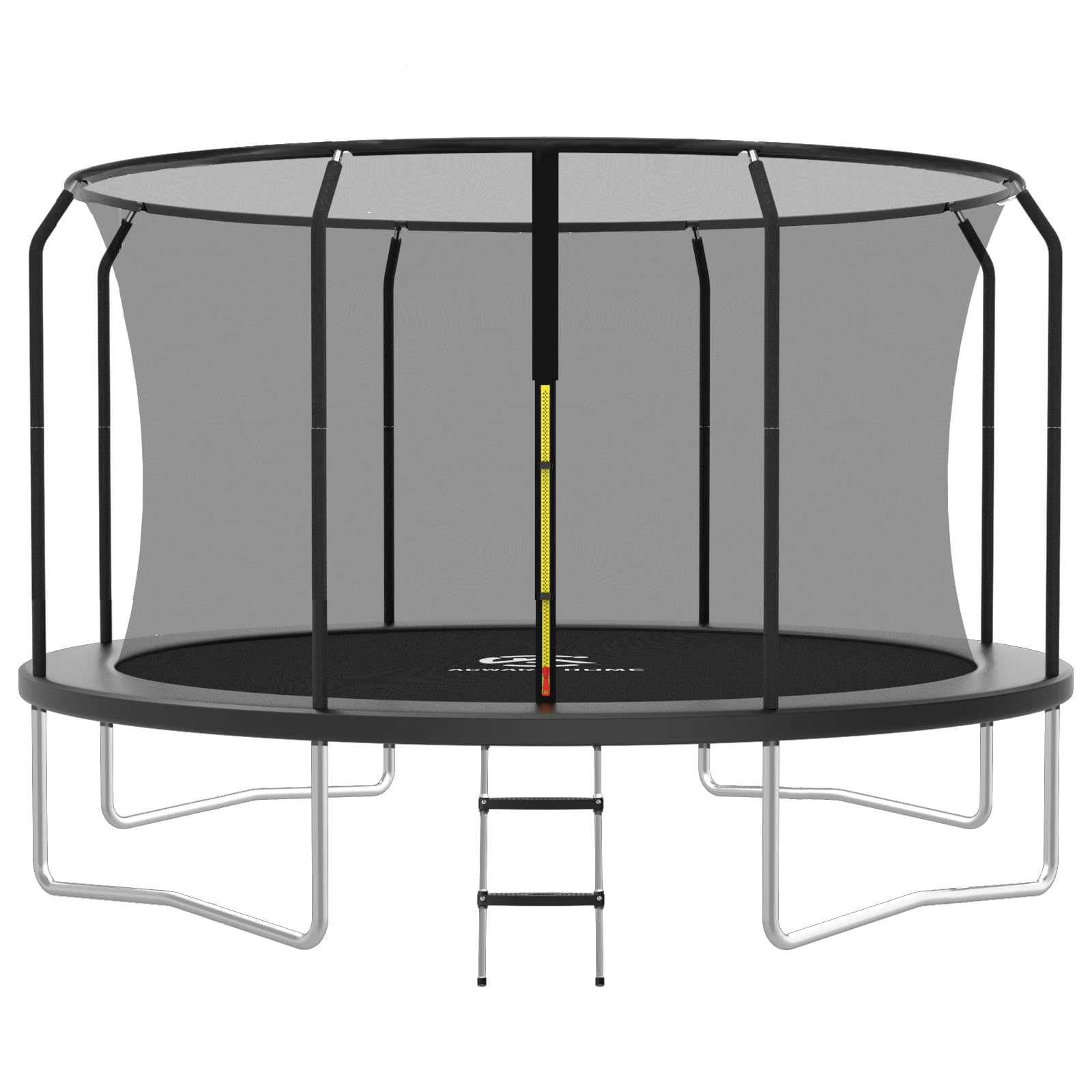 Jumpfly ACWARM HOME 2025 New Trampoline Outdoor 14FT Black Trampoline Recreational Trampolines for Kids and Adults with Net and Ladder  ASTM Approved
