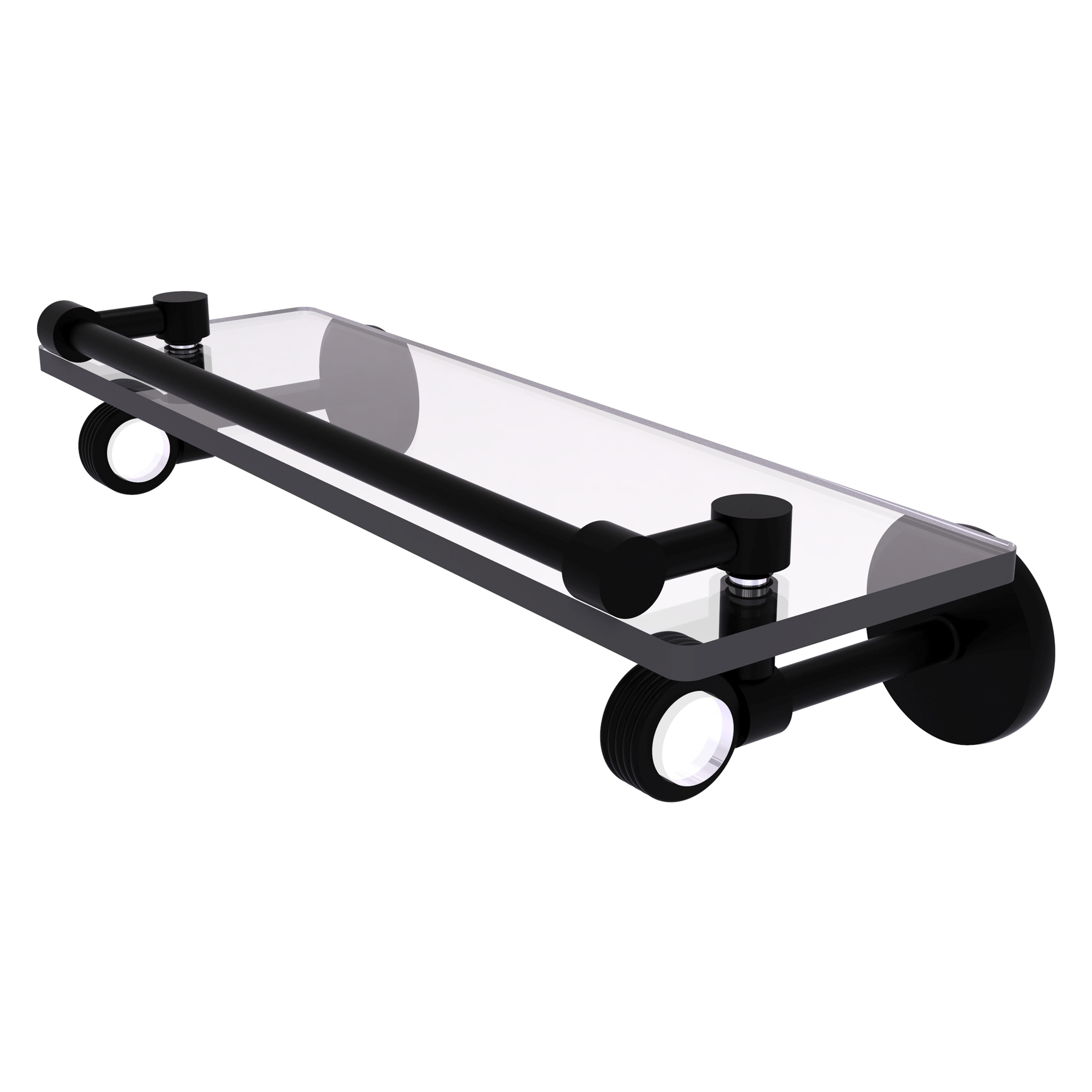 Allied Brass CV-1G-16-GAL-BKM Clearview Matte Black Wall mount Bathroom Shelf ( 16-in x 3.75-in x 5-in )