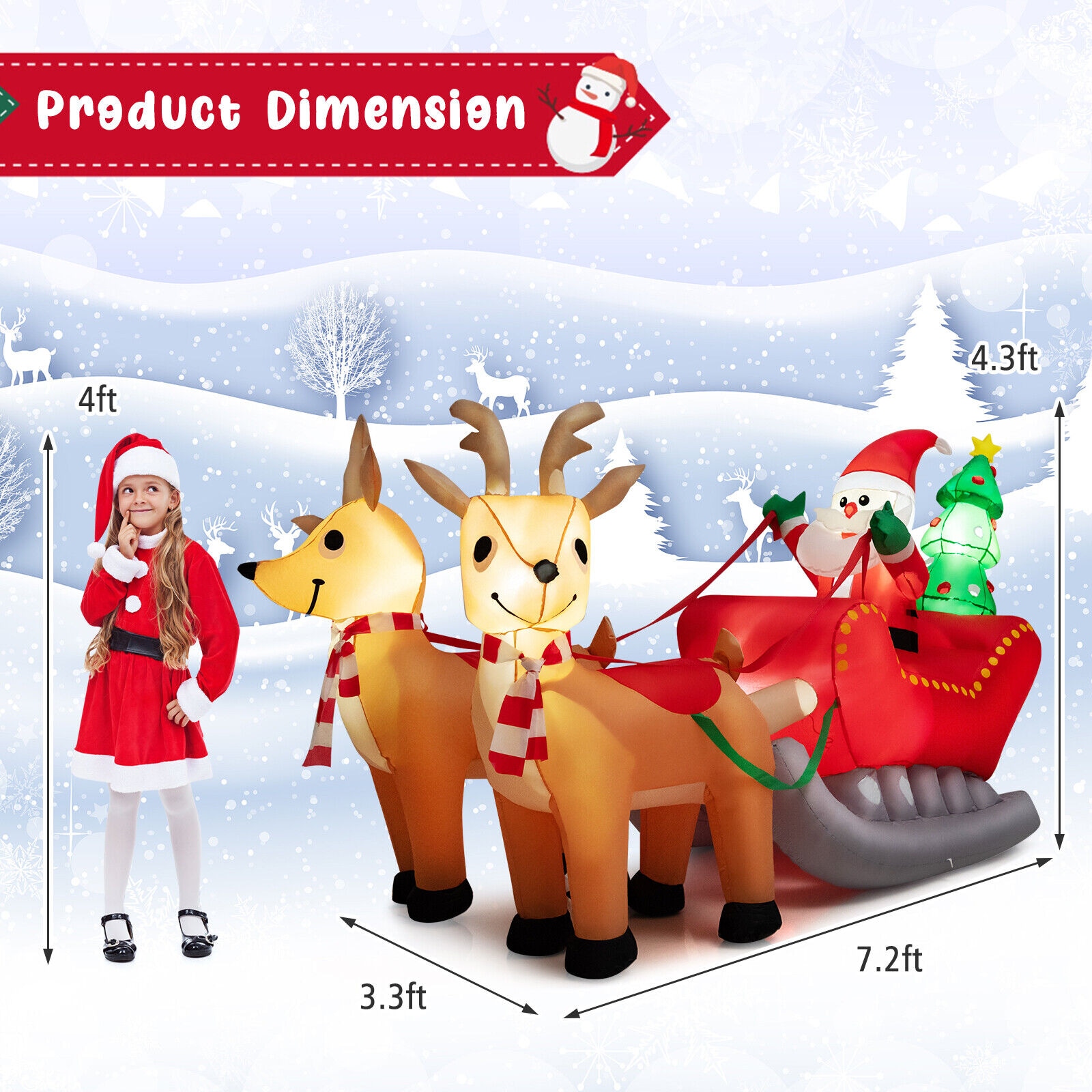 WELLFOR HYZ24104US Christmas-Inflatables - View #2