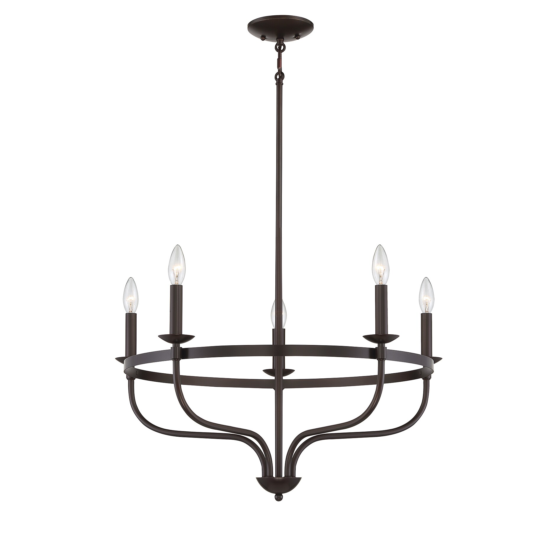 Meridian Lite Trends M10087ORB Meridian 5 -Light Brushed Bronze Farmhouse For Use in Bedrooms, Dining Rooms, Foyers, Kitchens, Living Rooms Chandelier