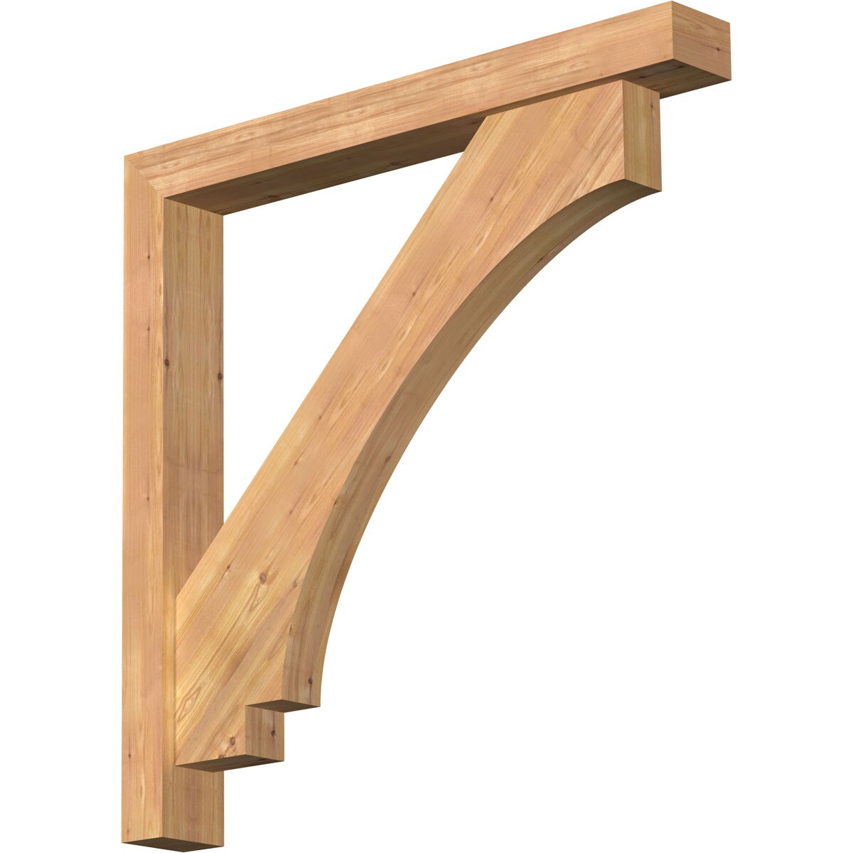 Ekena Millwork 1462762 Imperial Block Smooth Bracket with Offset Brace Western Red Cedar Wood Standard Bracket
