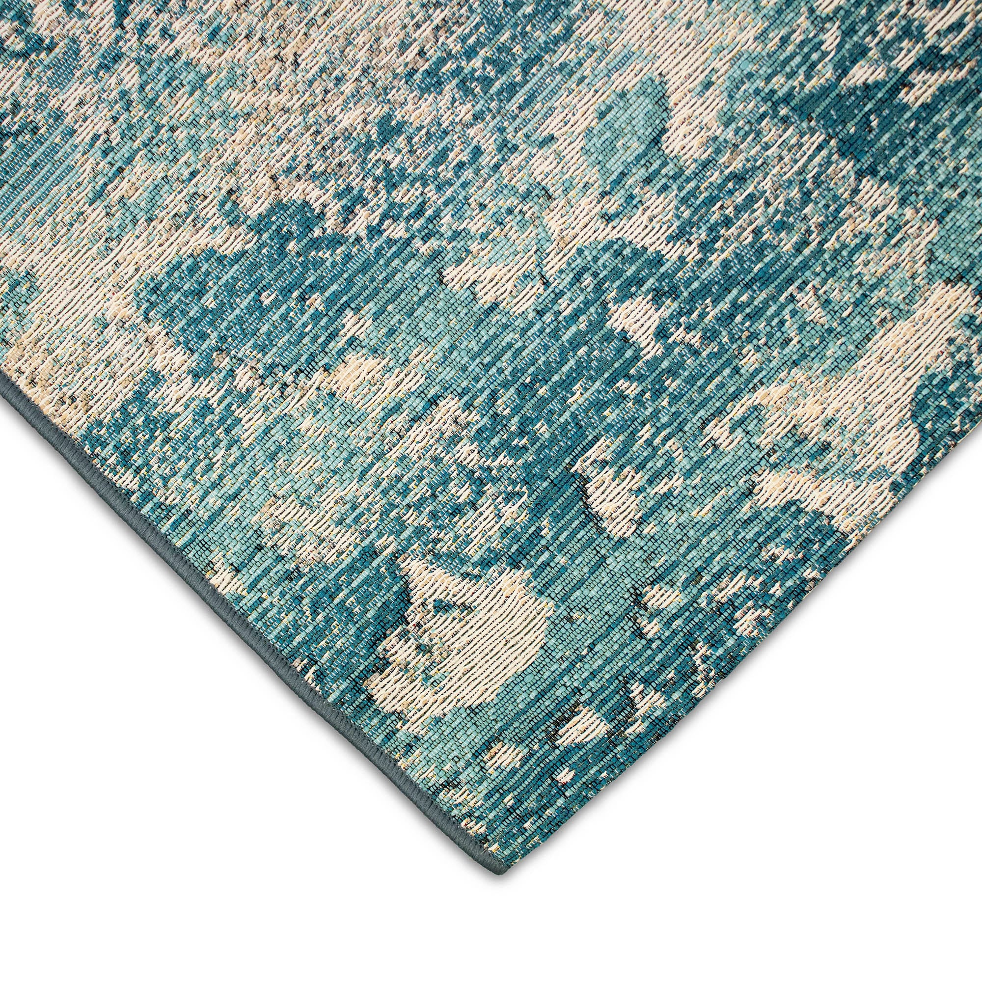 Crimson Flow Abstract 5' x 7' Red & Gold Synthetic Area Rug