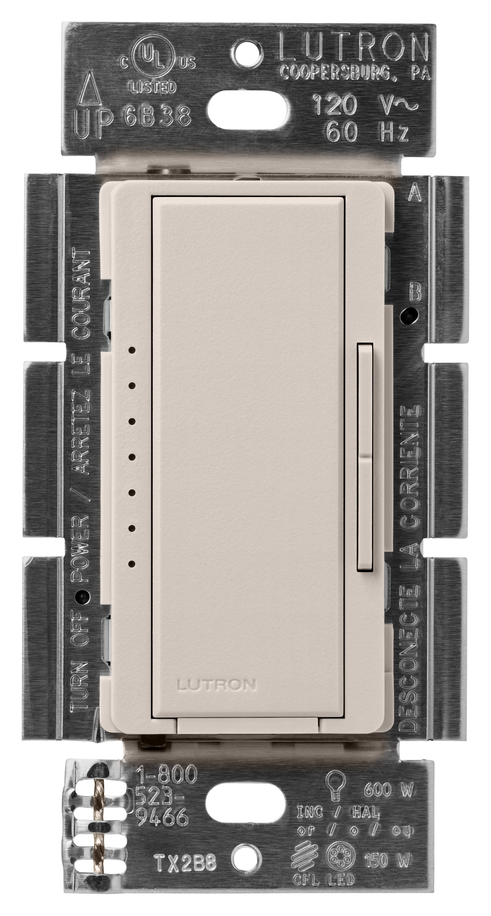 Lutron MACL-153M-TP Maestro LED+ Multi-Location LED Touch Light dimmer switch Taupe