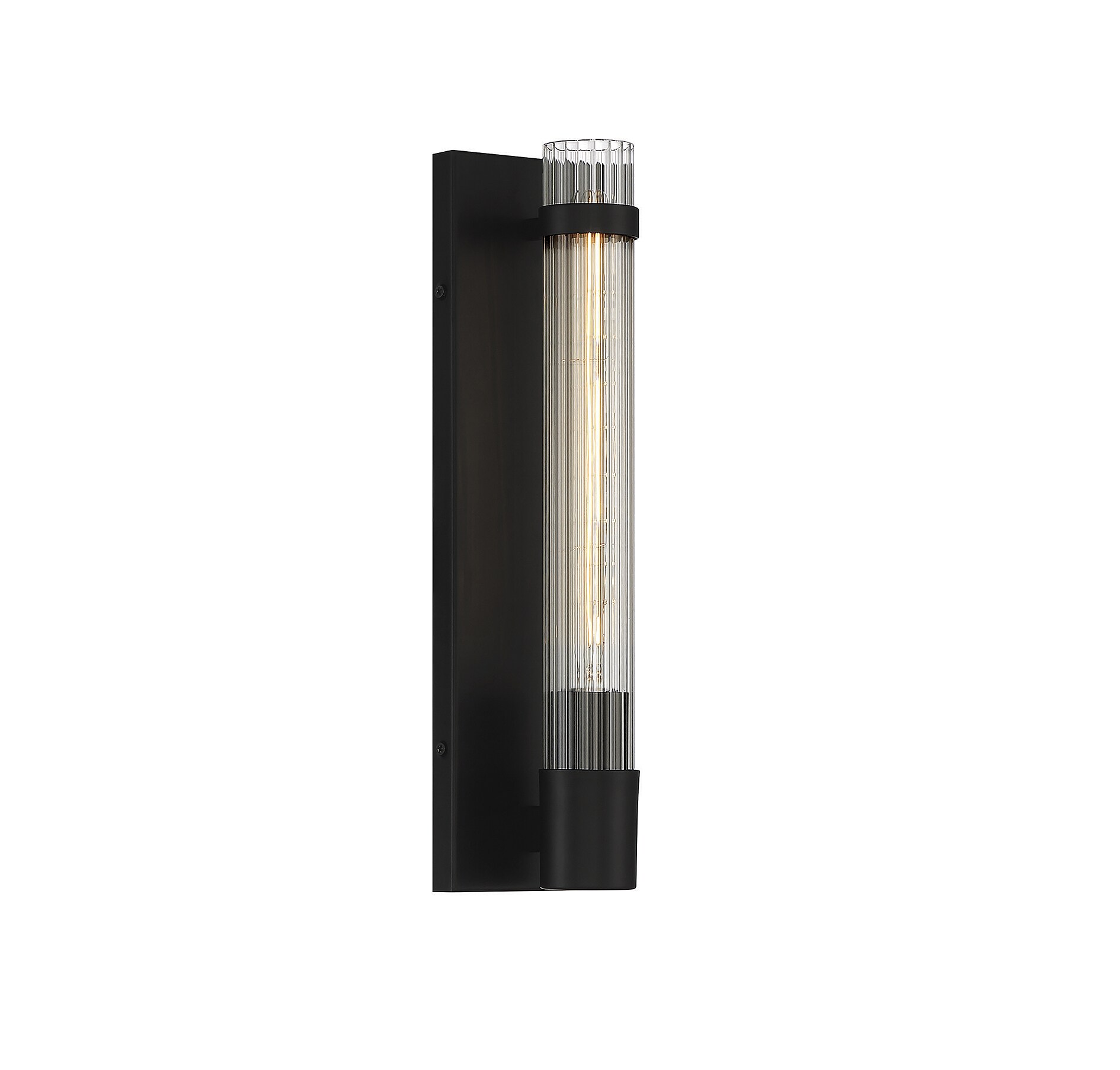 Willmar Matte Black Metal and Glass Wall Sconce