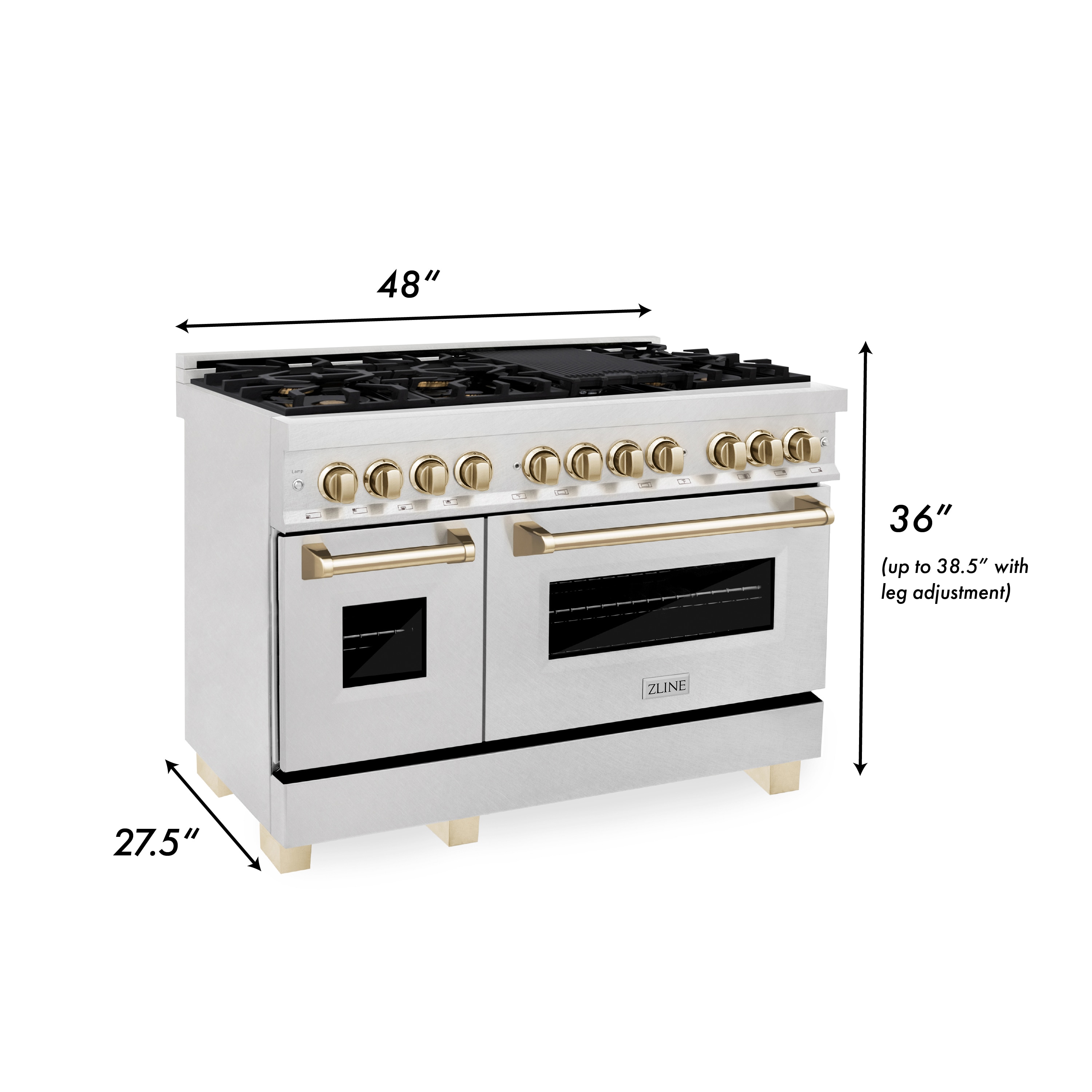 Imperial steno Tact ZLINE KITCHEN & BATH Autograph Edition 48-in 7 Burners 4.2-cu ft / 1.8-cu  ft Convection Oven Freestanding Double Oven Dual Fuel Range in the Double  Oven Dual Fuel Ranges department at Lowes.com