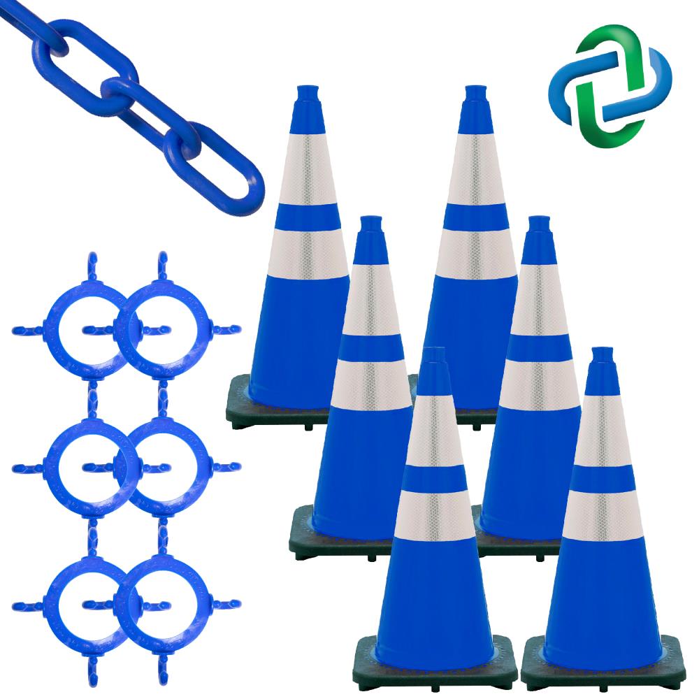 Mr. Chain 93281-6 28-Inches Blue Traffic safety cone