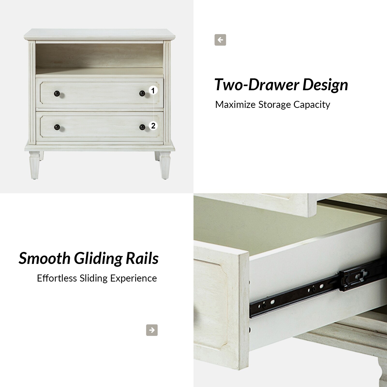 14 Karat Home NSJY0539-WTE nightstands - View #5