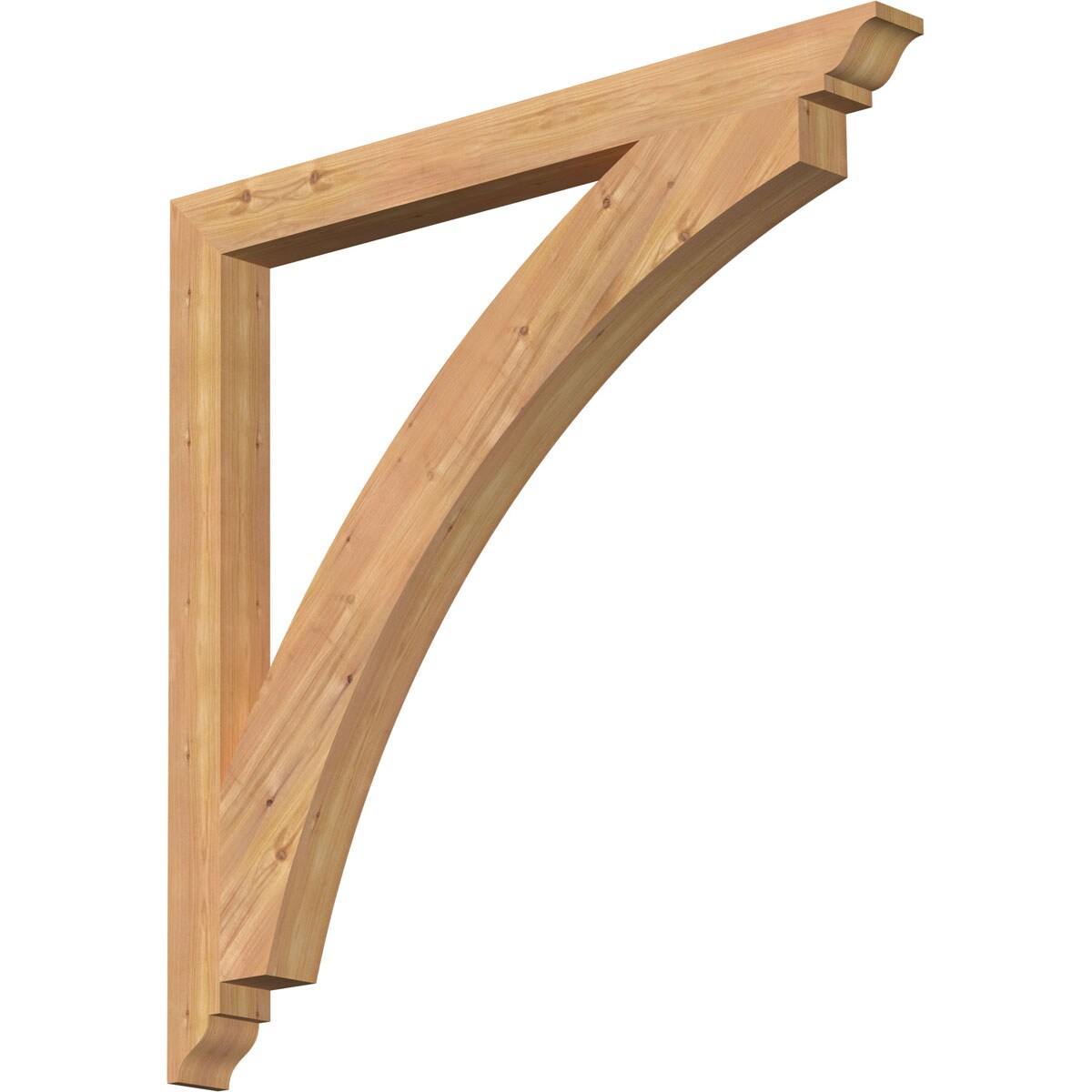 Ekena Millwork BKT04X44X44THR01SWR Thorton traditional smooth 3-1/2-in x 44-in x 44-in Western red cedar Brown Wood Standard bracket